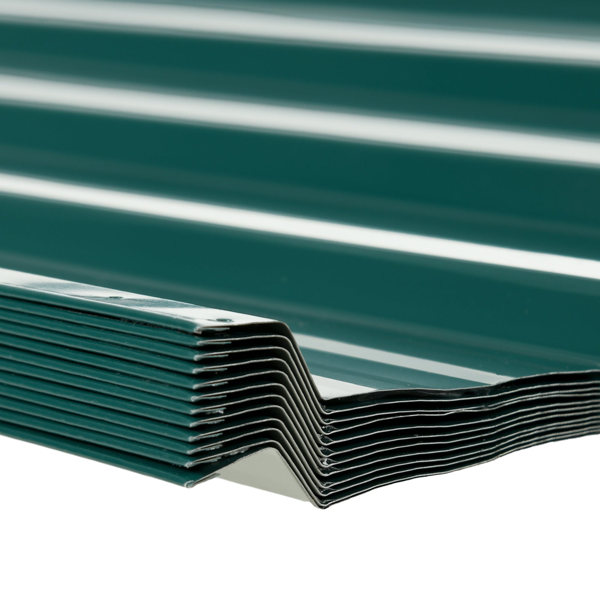 Outsunny 12 Stück Trapezblech 129x45cm 7m² Verzinkt Dachblech 0,25 mm Wetterfest Profilblech Grün