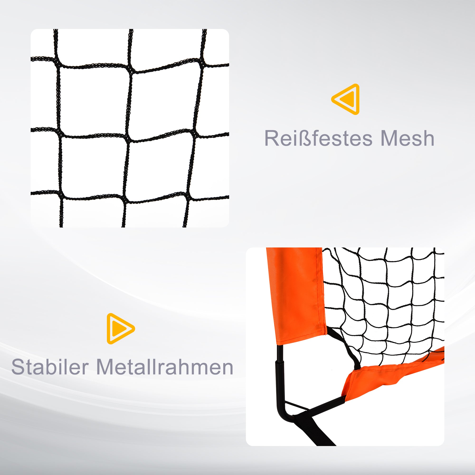 HOMCOM Fußballtor Set, leicht, einfache Montage, Tragetasche, Stahlrohre, 183x90x90 cm, Orange