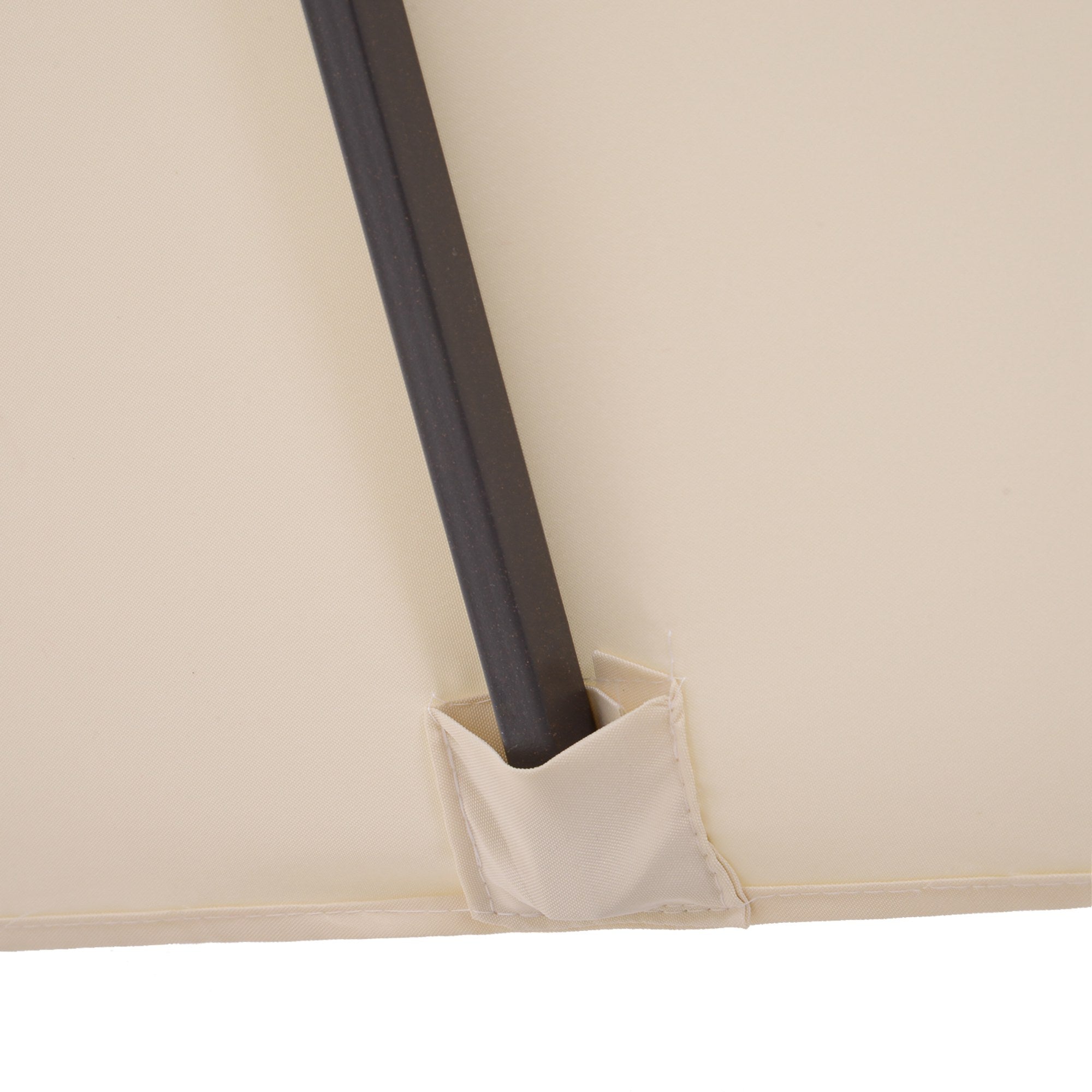 Outsunny XXL Sonnenschirm mit Handkurbel wetterbeständig 455 cm x 270 cm x 240 cm Stahl Polyester Beige