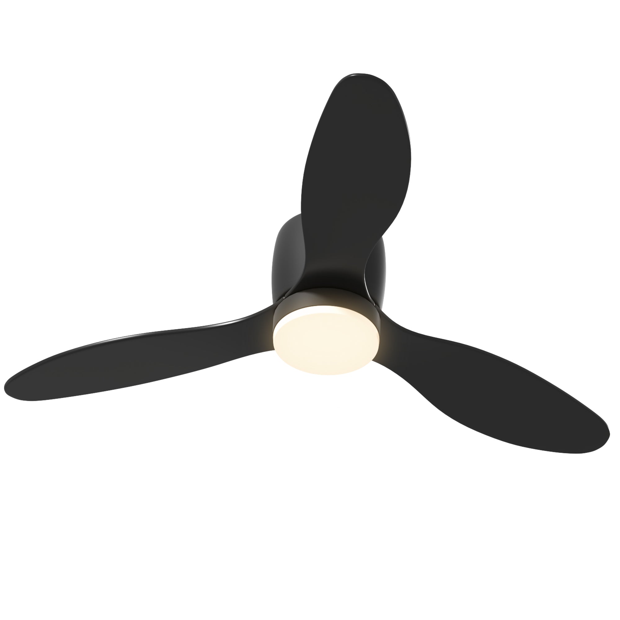 HOMCOM Deckenventilator mit Lampe und Fernbedienung, 3 Lichtfarben, 6 Geschwindigkeiten, Einstellbare Helligkeit, Schwarz