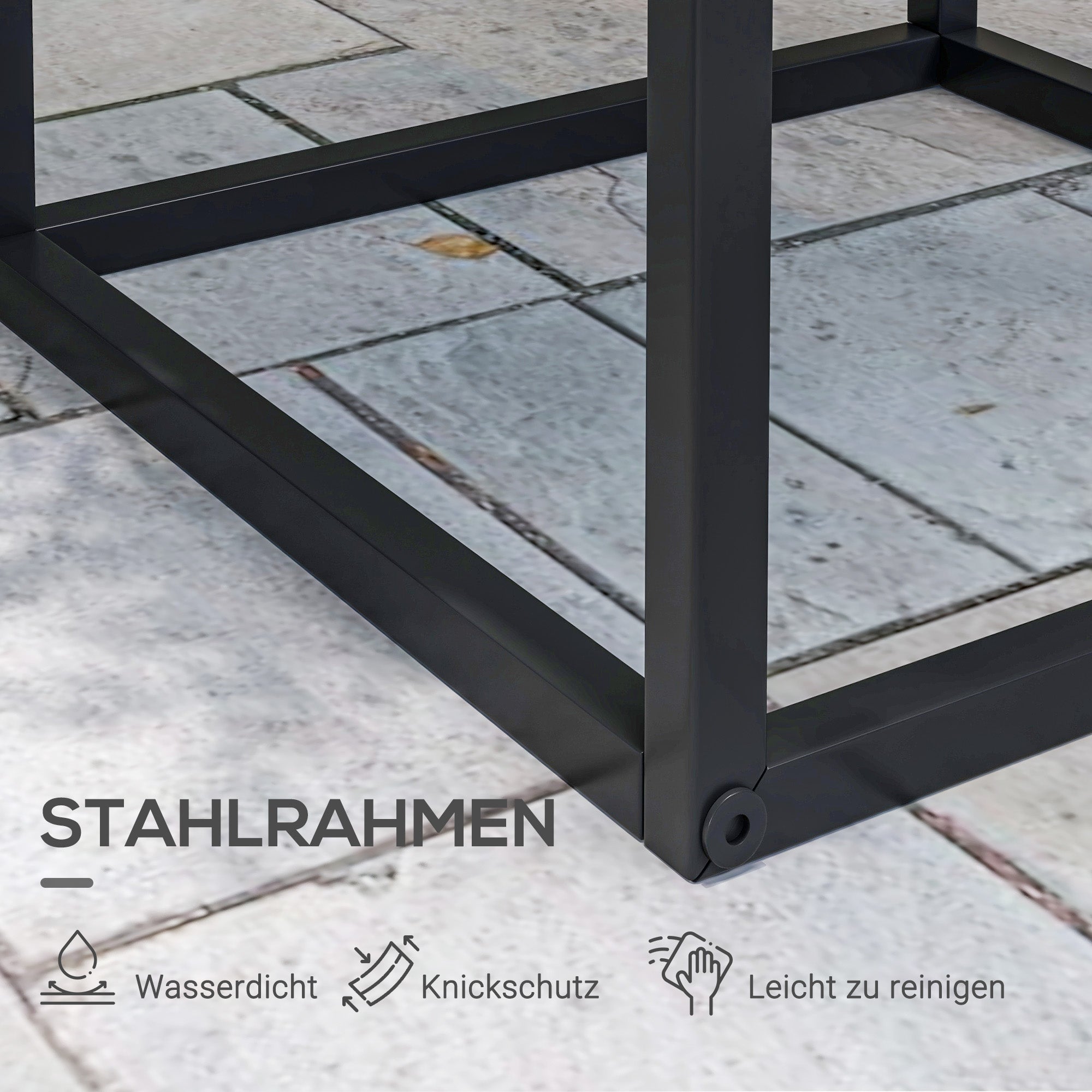 Outsunny Blumenständer, 2er-Set, Skandinavisches Design, Metallrahmen, 58,5/65cm Höhe, Schwarz