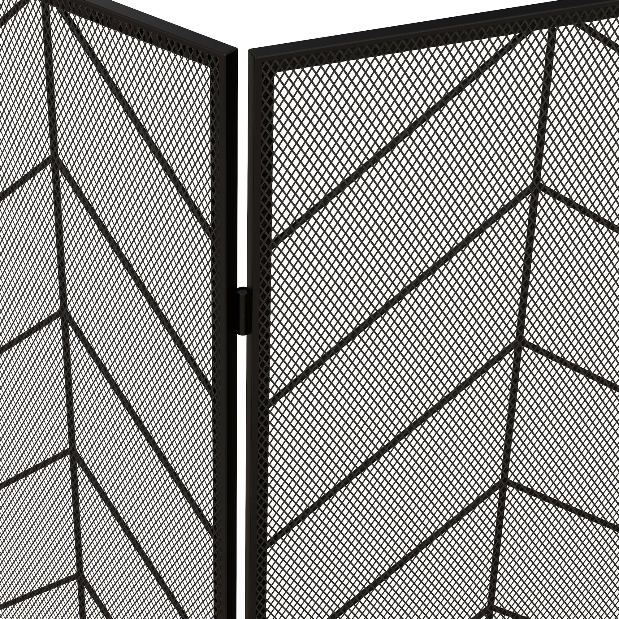 HOMCOM Funkenschutz für Kamine, eleganter Funkenfänger, faltbar, beschichtet, Schwarz, 135 x 85 cm