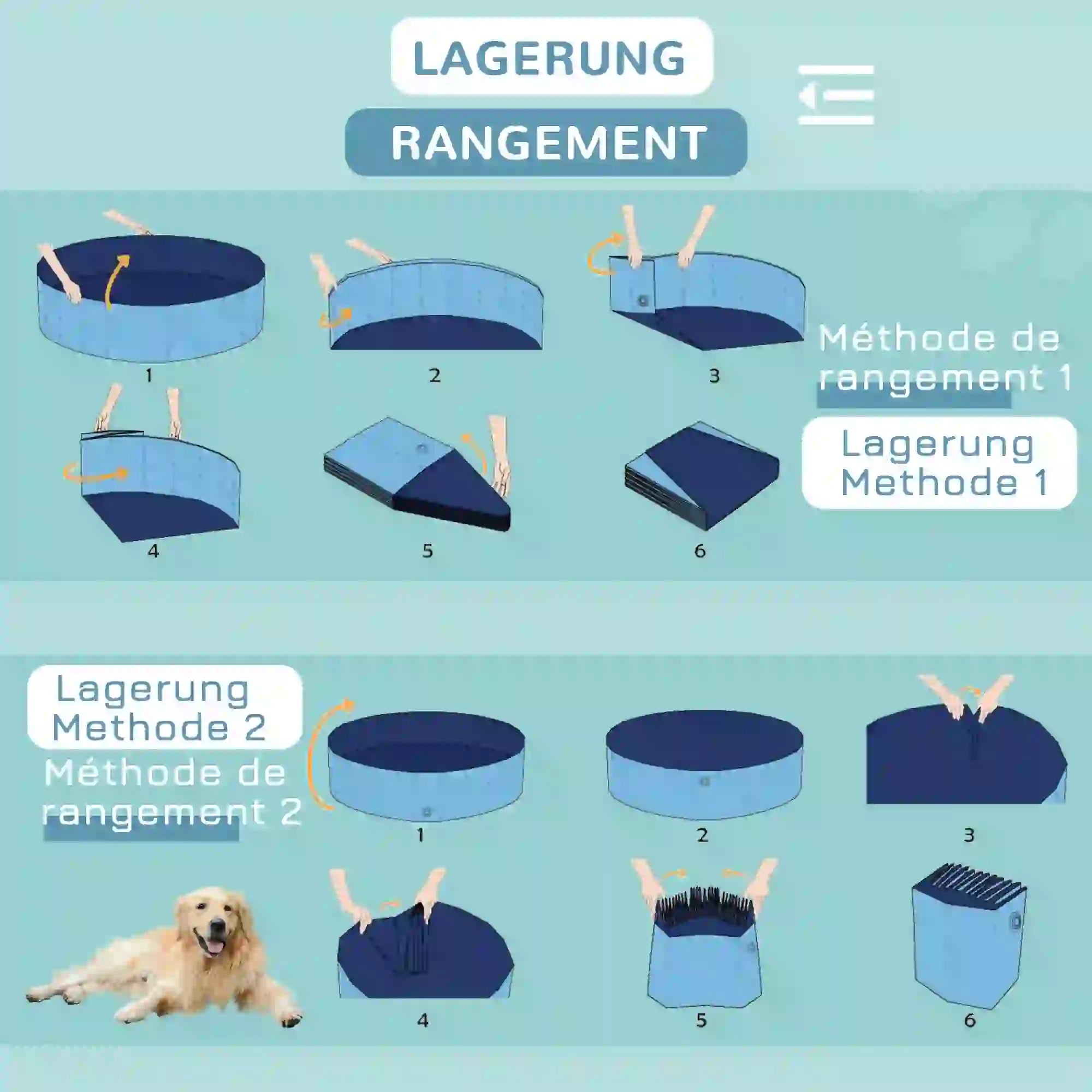 PawHut Hundepool faltbar vielseitig einsetzbar Holz