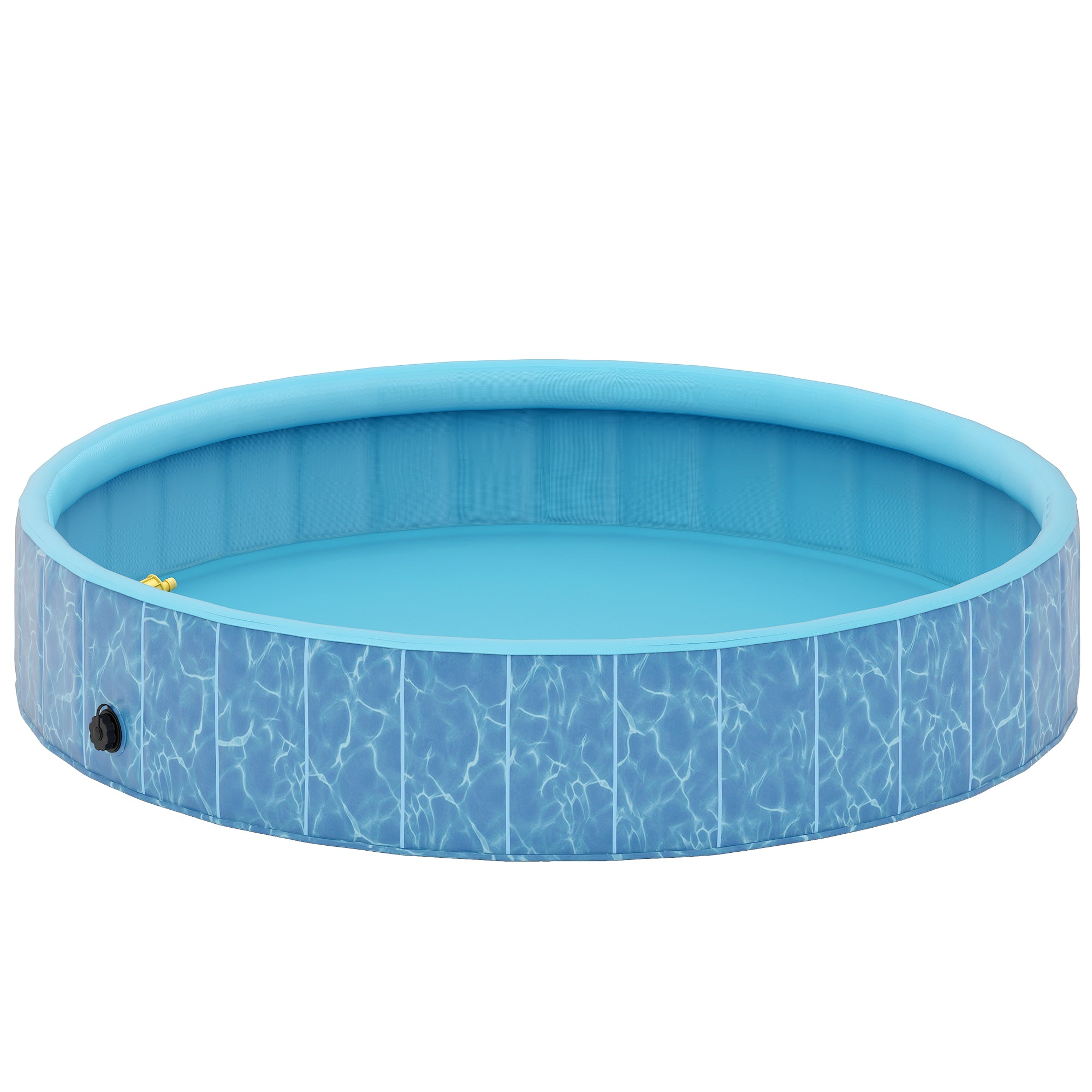 PawHut Hundepool Faltbar Planschbecken mit Brunnen- und Wasserpolsterdesign Ø160 x 30 cm Blau
