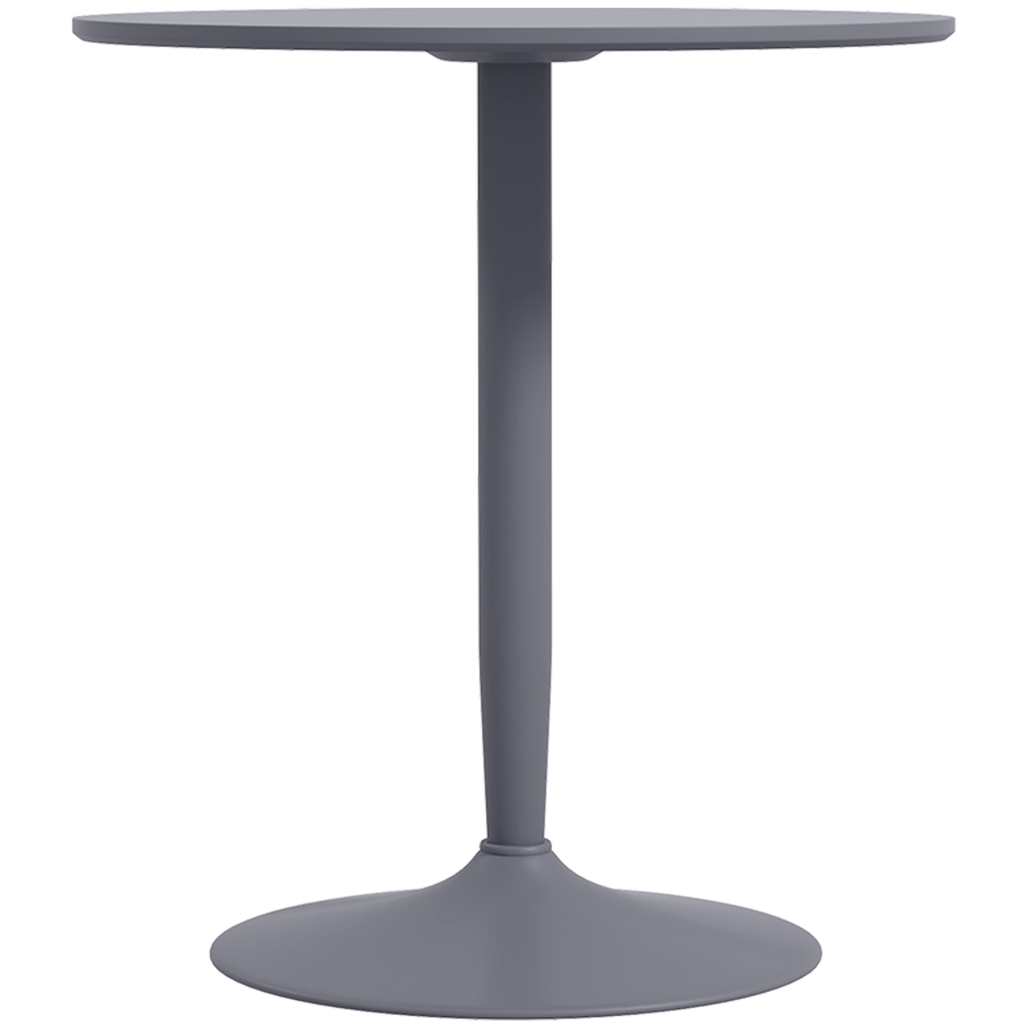 HOMCOM Esstisch für 2 Personen, runde Tischplatte, Stahlfuß, Grau, 70 x 70 x 75 cm