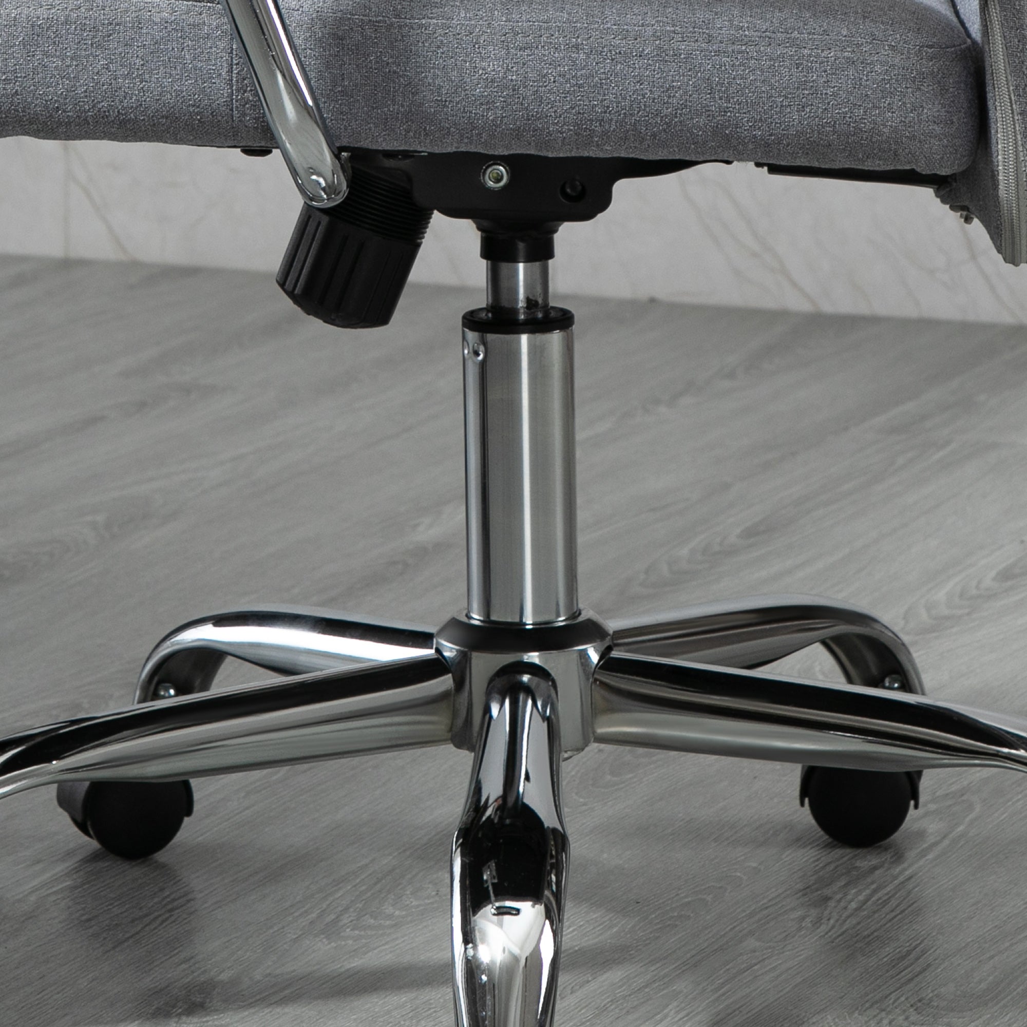 Vinsetto Bürostuhl Computerstuhl ergonomischer Schreibtischstuhl Höhenverstellung und Kopfstütze mit Schaumstoff nordischer Stil hellgrau+schwarz 65 x 67 x 119-129 cm