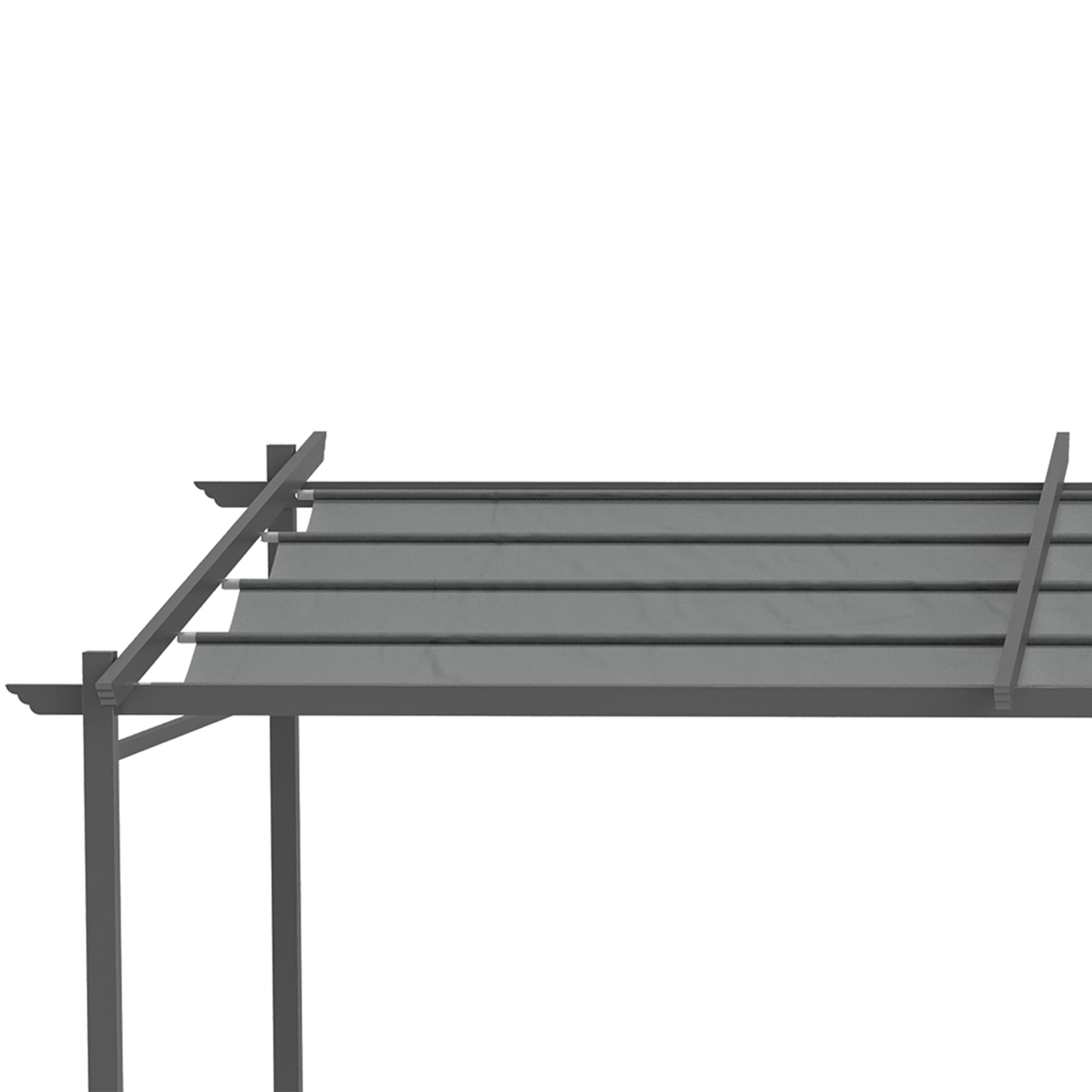 Outsunny Pergola, inklusive Befestigungsmaterial, ausziehbares Dach, 3,97 m x 2,95 m x 2,3 m, Dunkelgrau