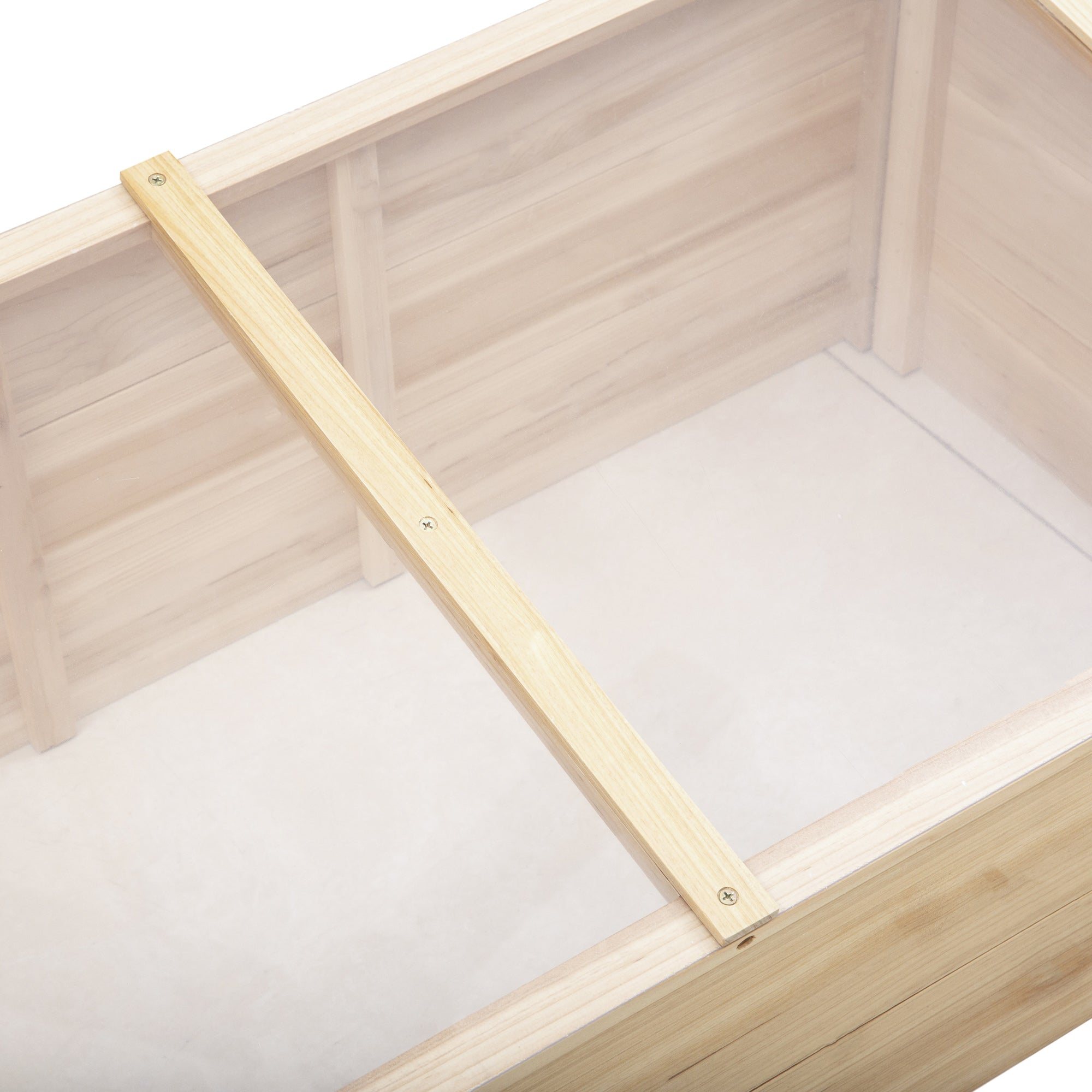 Outsunny Gewächshaus Holz Frühbeet Frühbeetkasten Treibhaus Garten & Pflanzkasten-System für Garten Balkon, 100 x 50 x 35 cm, Natur, Tanne, PC-Platte