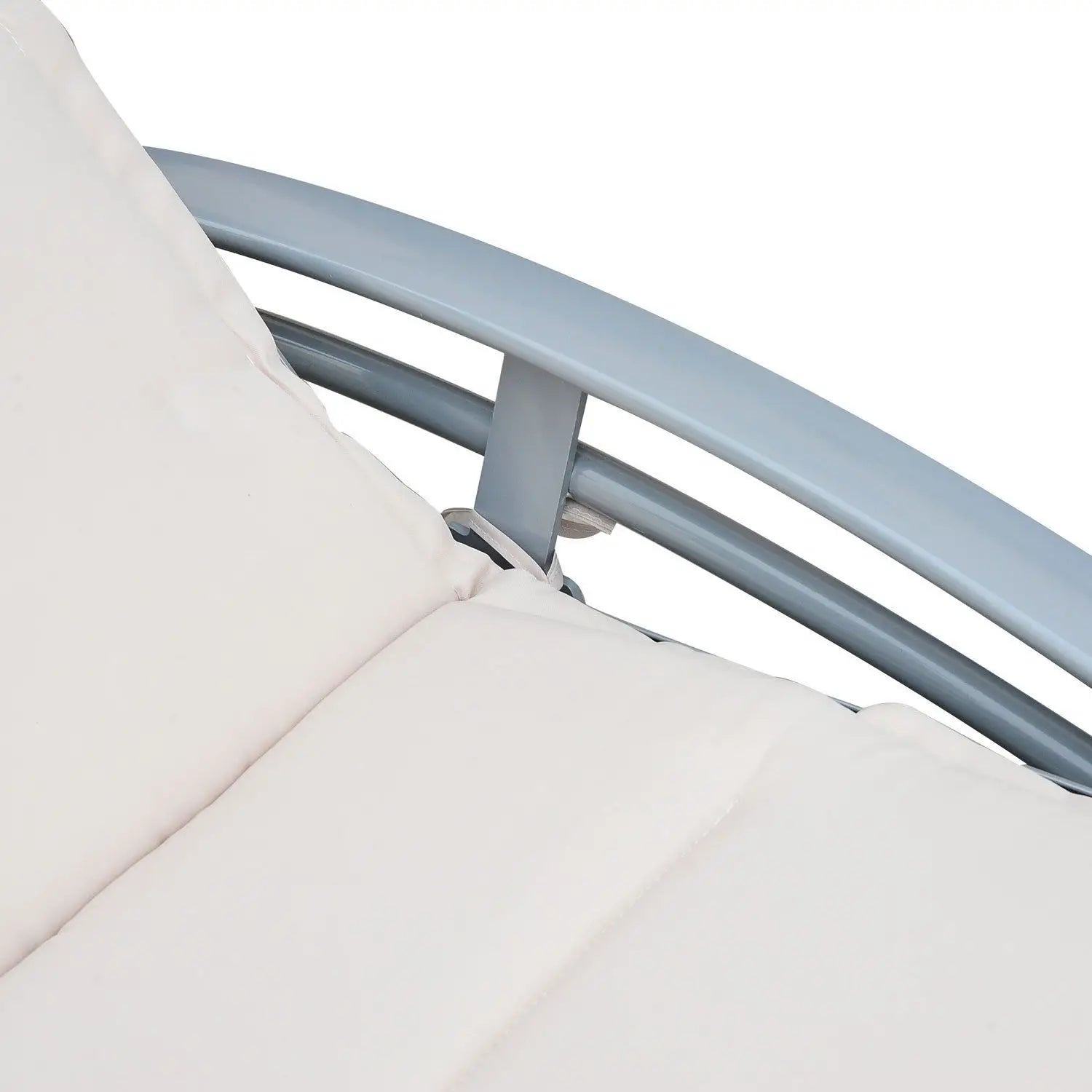 Outsunny Sonnenliege höhenverstellbar Outdoor Aluminium Cremeweiß