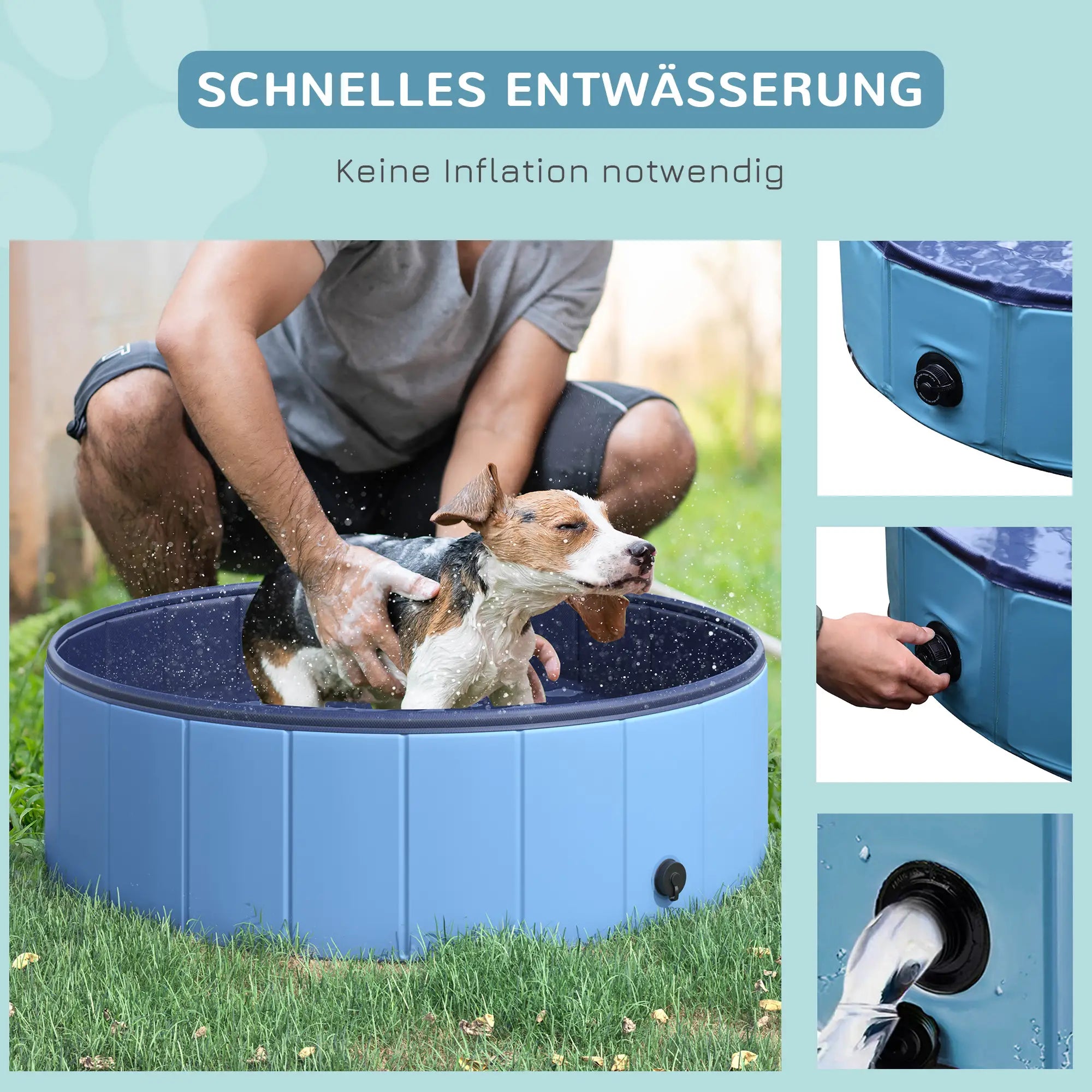 PawHut Hundepool faltbar vielseitig einsetzbar Holz