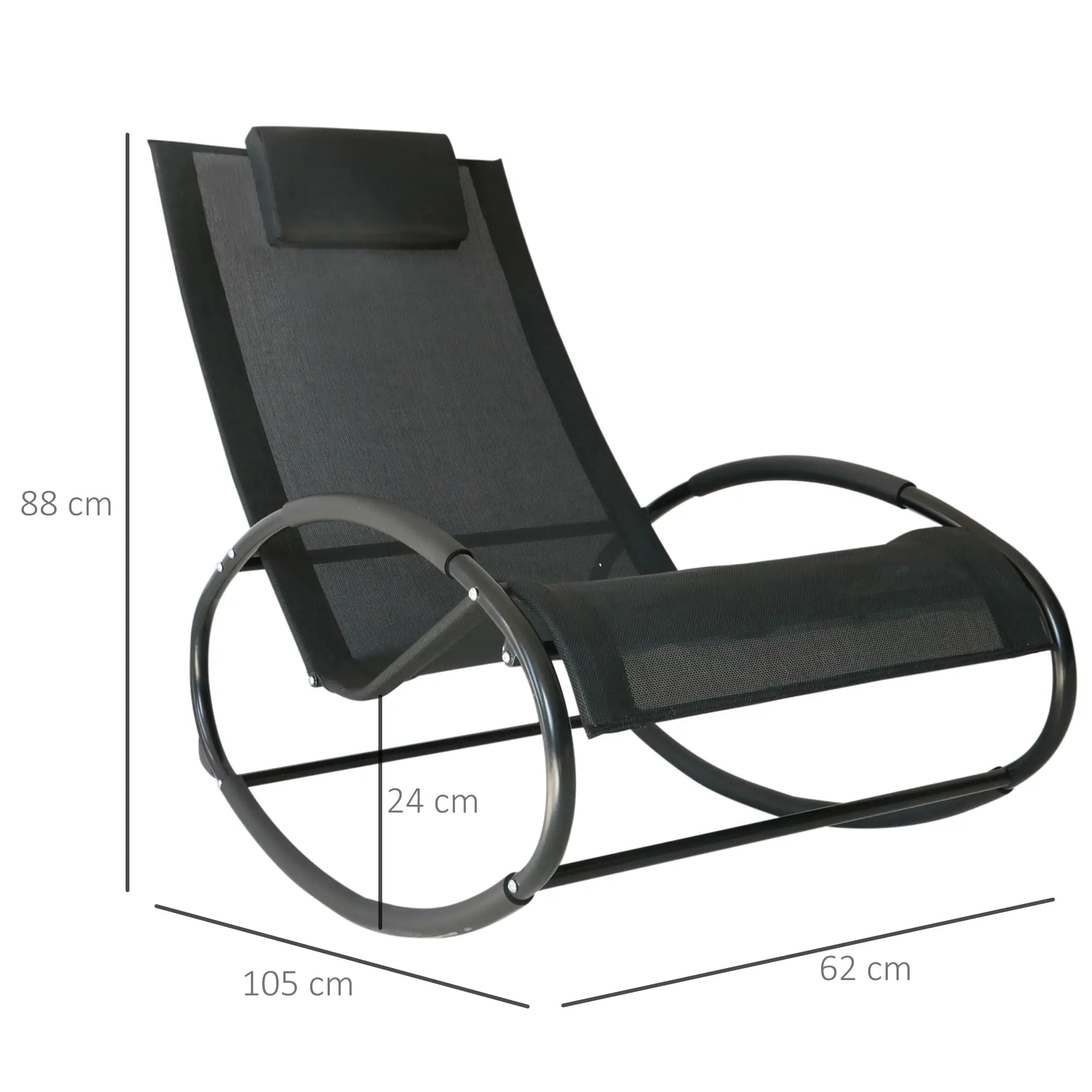 Outsunny Schaukelstuhl Gartenliege mit Kopfkissen Outdoor