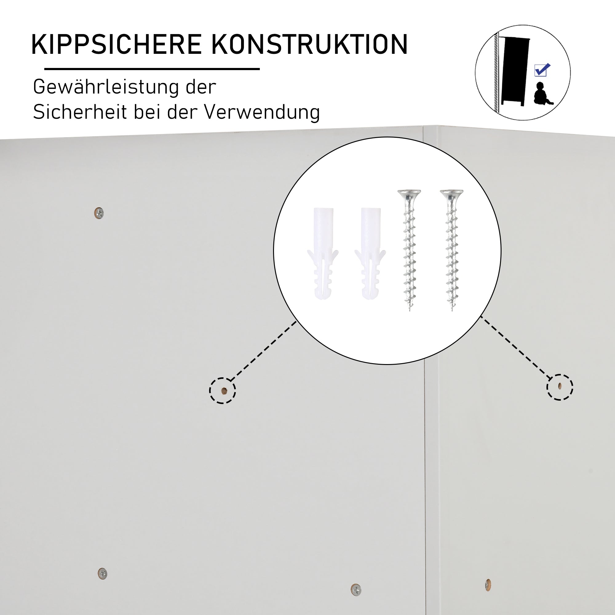 HOMCOM Aufbewahrungsregal für Kinder, 3 Vliesschubladen, MDF, kippsicher, Grau