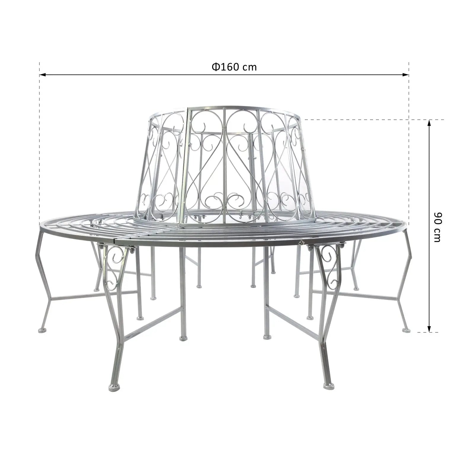 Banc d'arbre Outsunny banc rond banc de jardin 360°