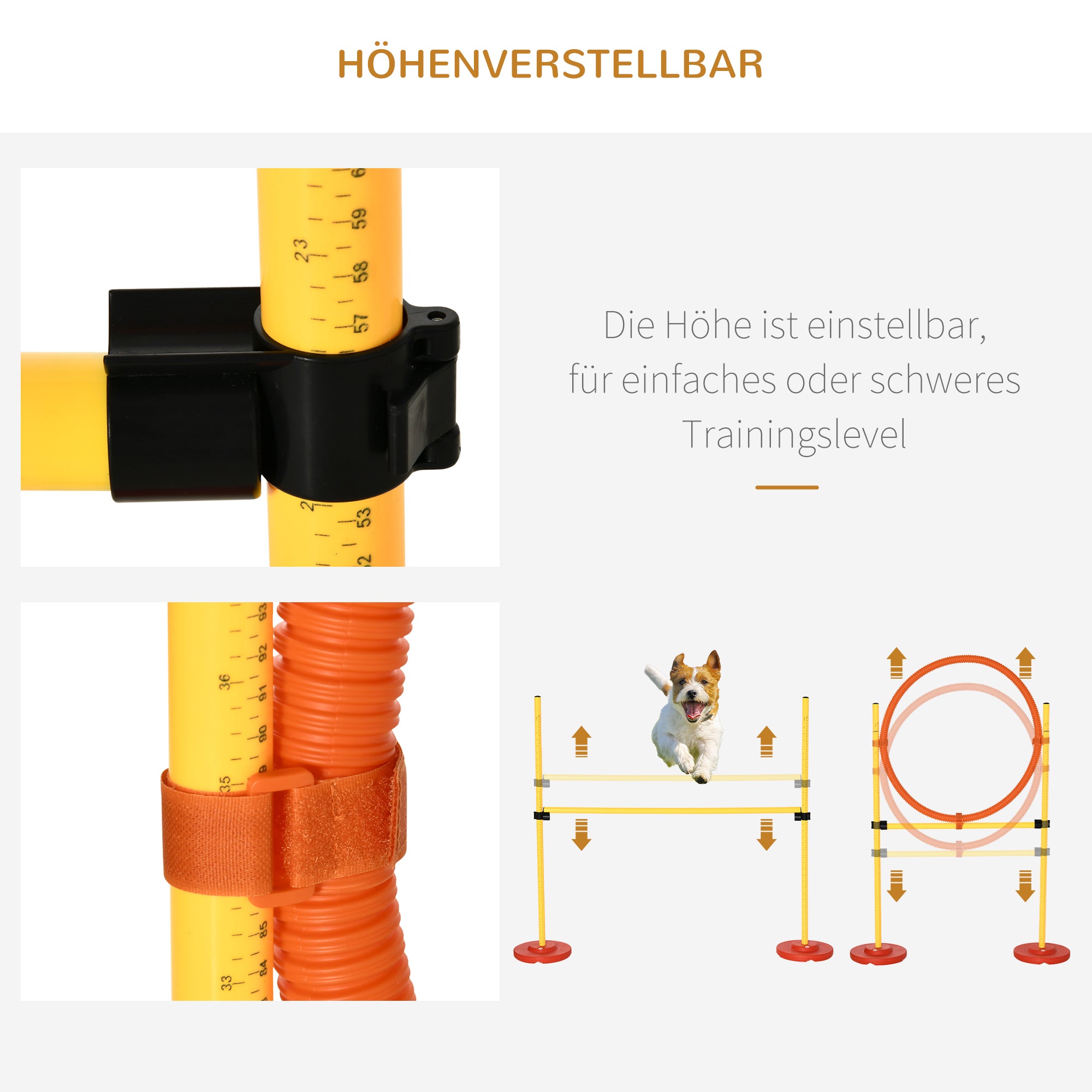 Pawhut Hunde Agility-Set mit 4 Hindernissen Rot+Gelb