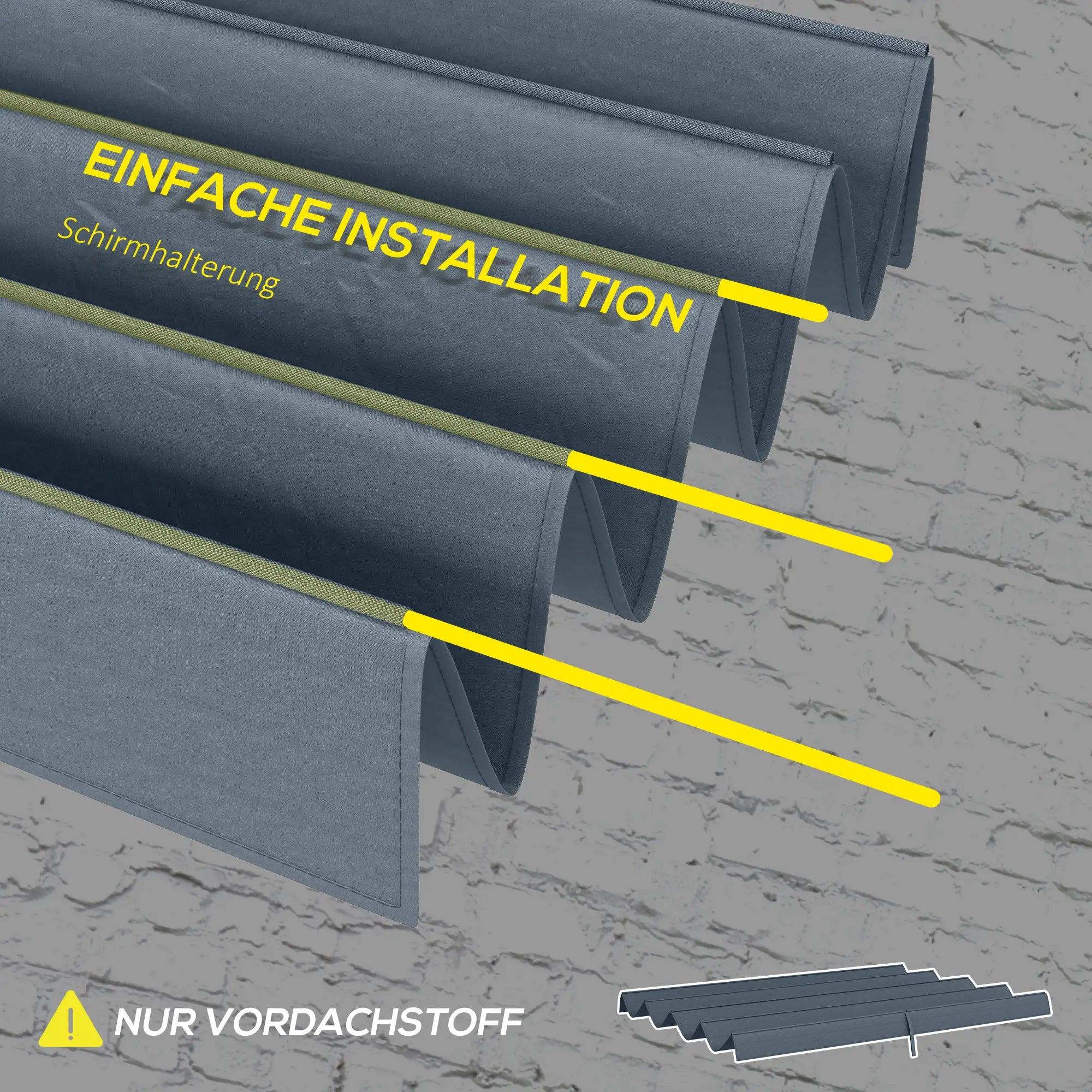 Ersatzdach für Pergola 3x2,5?m, UV-Schutz, Dunkelgrau