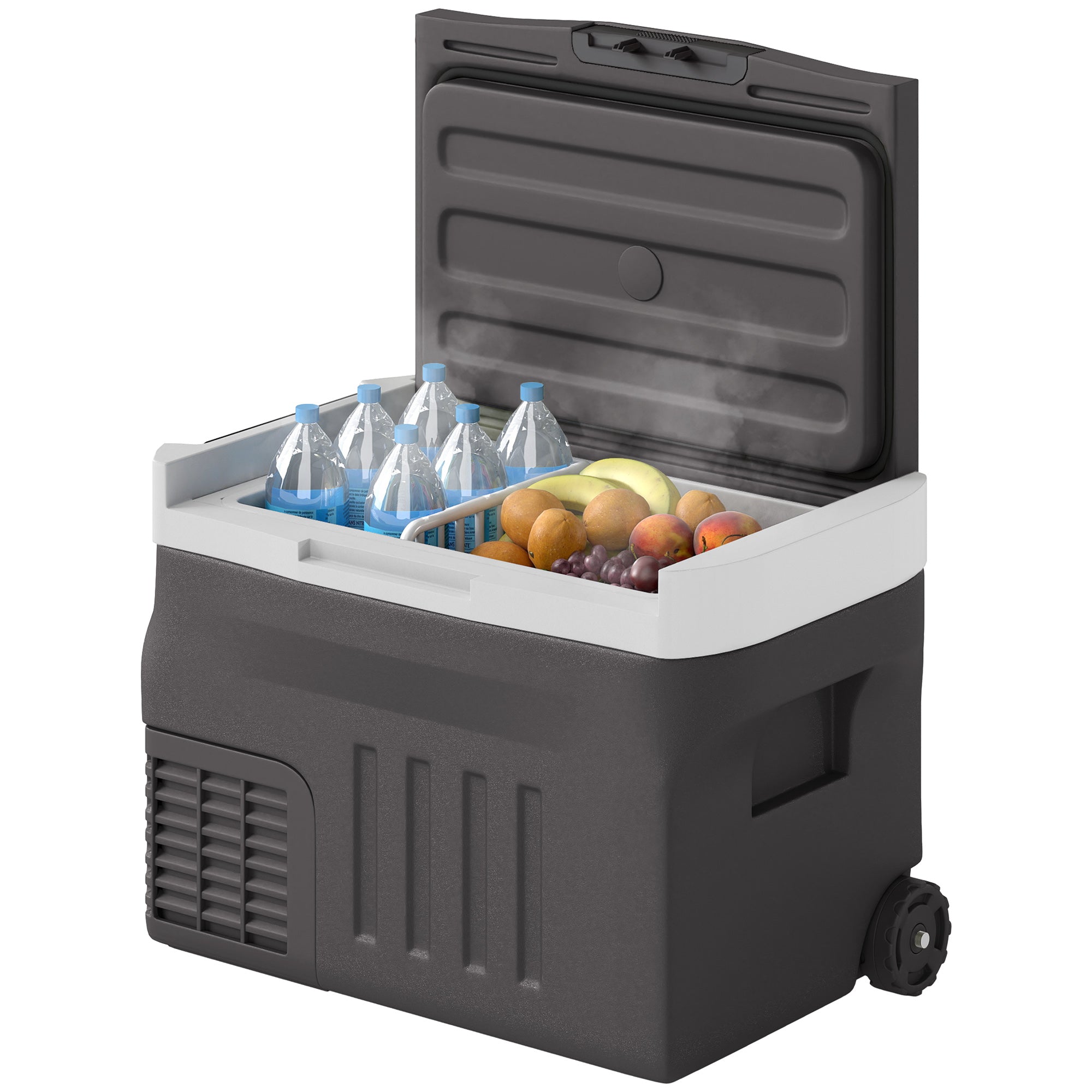 Outsunny 30 Liter Kompressor Kühlbox elektrische Kühlbox mit LED ECO Modus Anschluss Kühlhaltefunktion Schwarz
