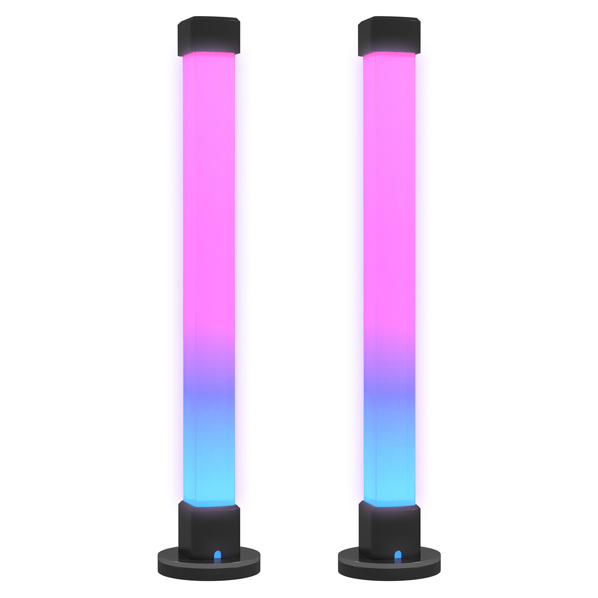 HOMCOM LED Tischlampen 2er-Set Musik-Sync App-Steuerung Weiß