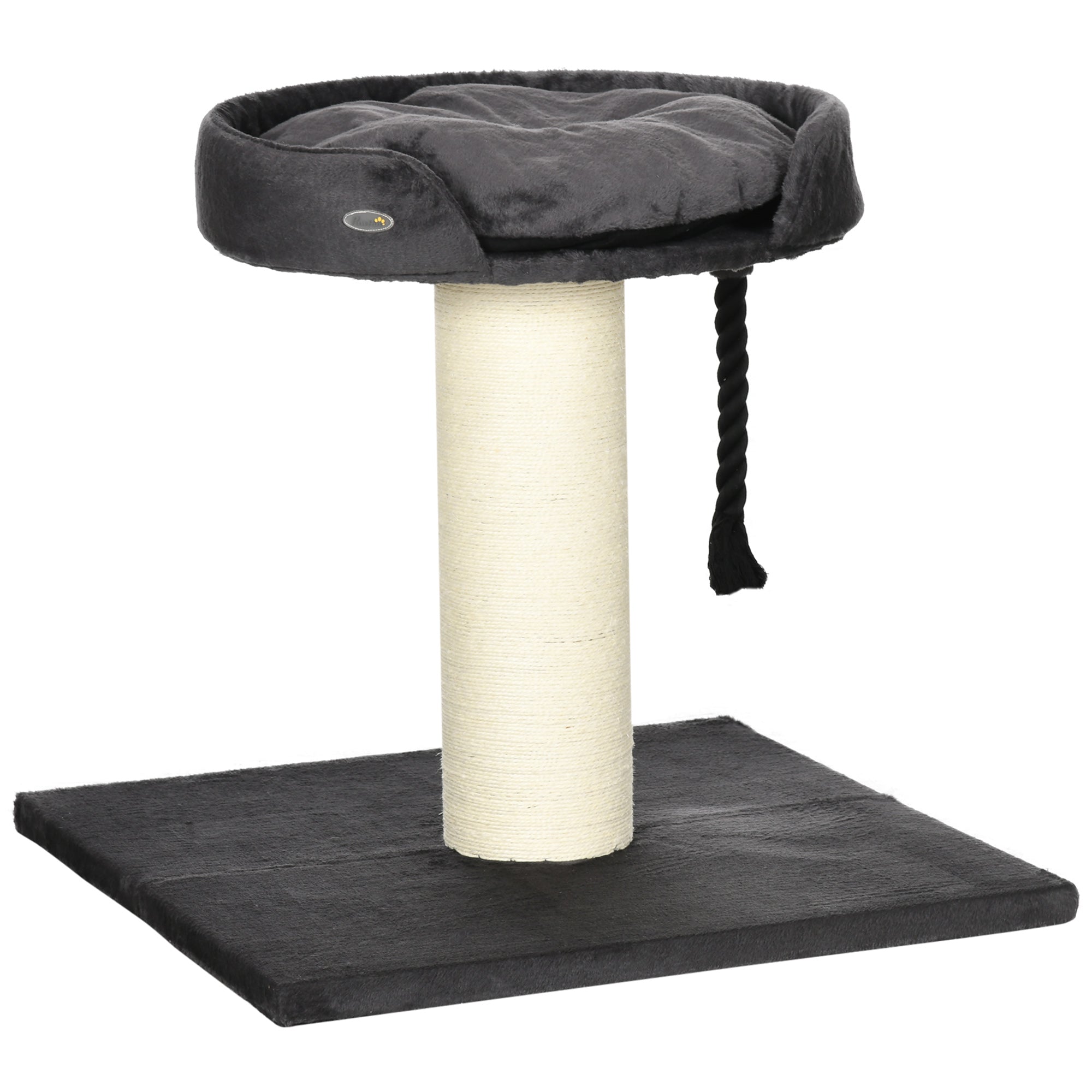 PawHut Kratzbaum Katzenbaum mit großem Bett und Spielseil