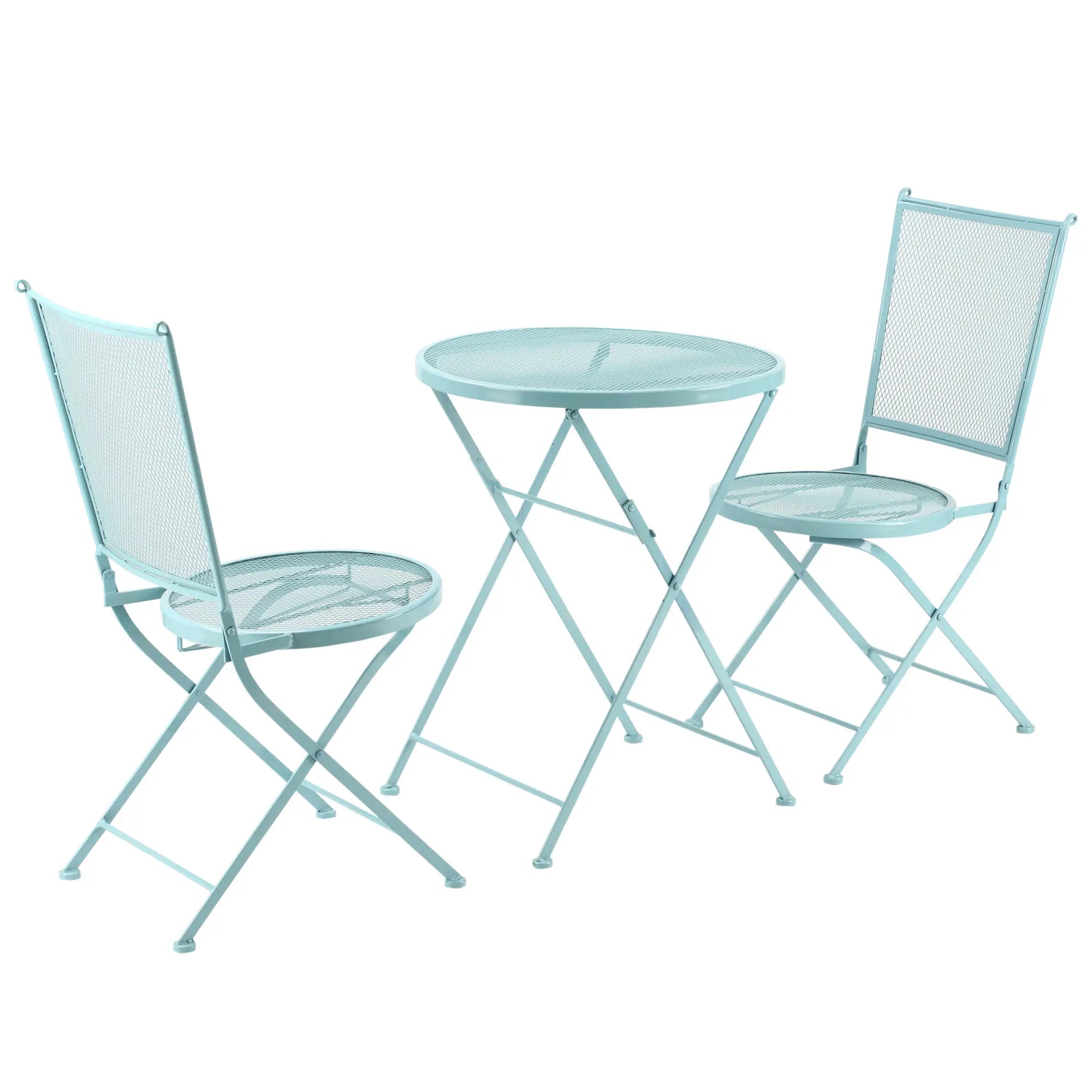 Outsunny Bistroset 2 Personen klappbar Outdoor hellblau