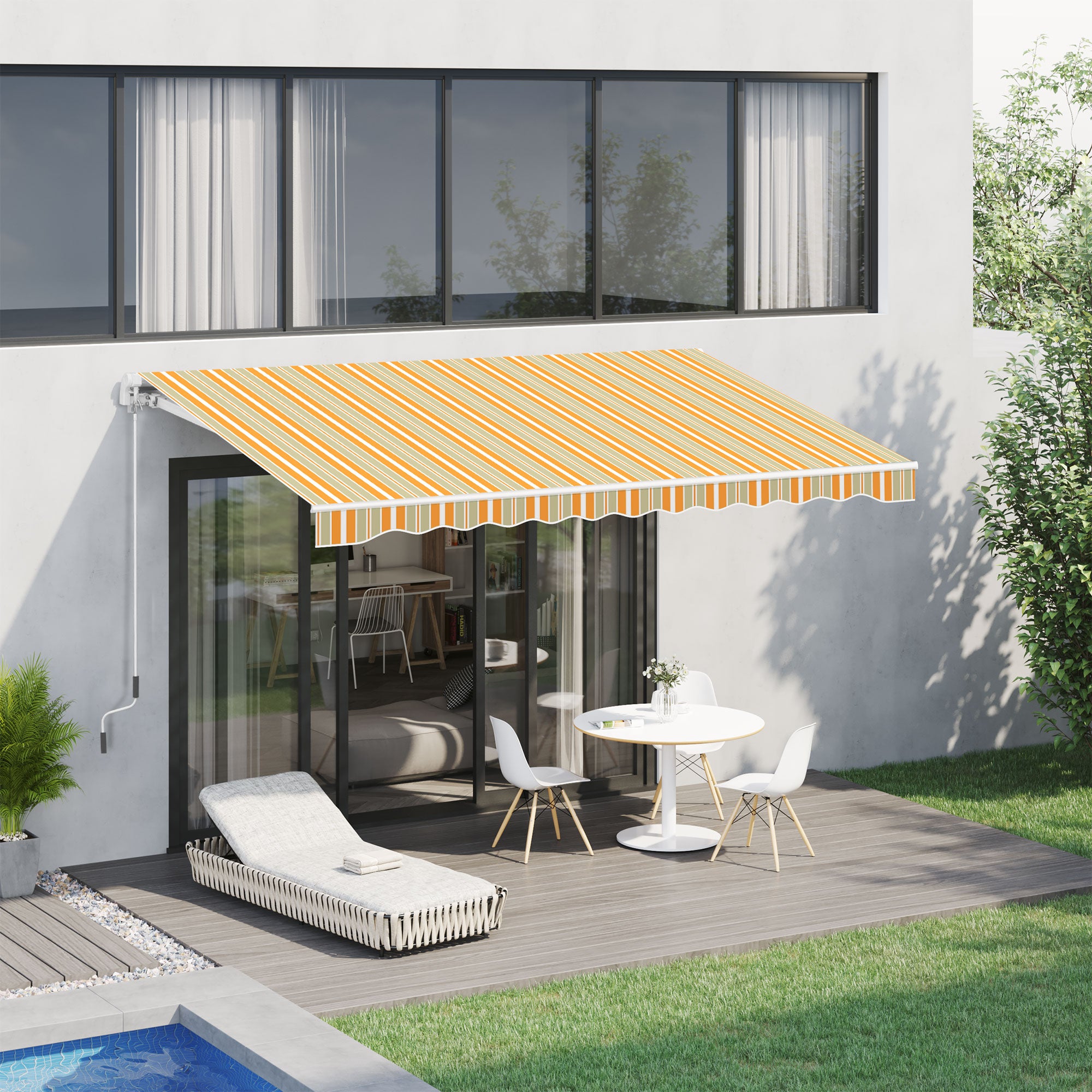 Outsunny Gelenkarmmarkise Balkon Terrasse UV50+ wasserabweisend