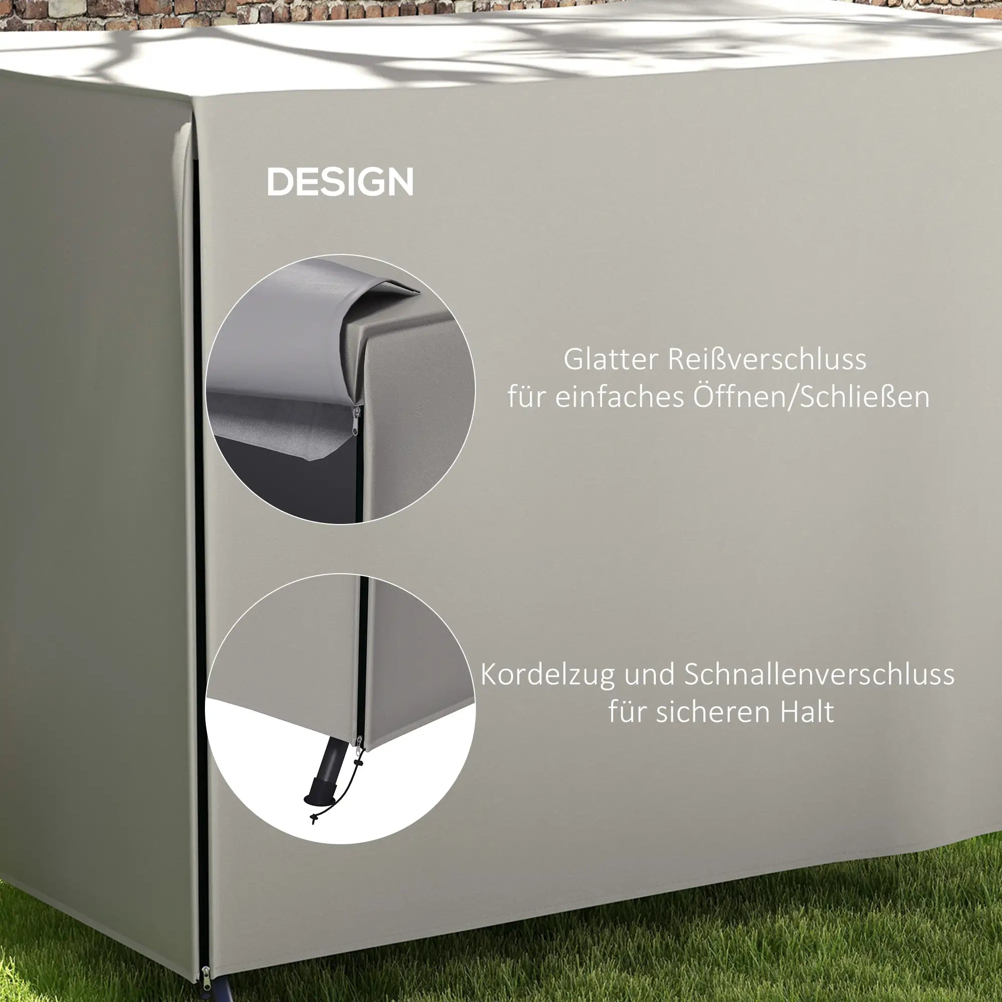 Outsunny Schutzhülle für Gartenschaukel, reißfest, wetterfest, Tex-Lock-System, 205x124x164 cm, Grau