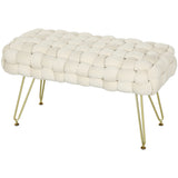 HOMCOM Sitzbank mit Stauraum 114?×?47?×?46,5?cm Weiß, 76cm x 38cm x 41,5cm