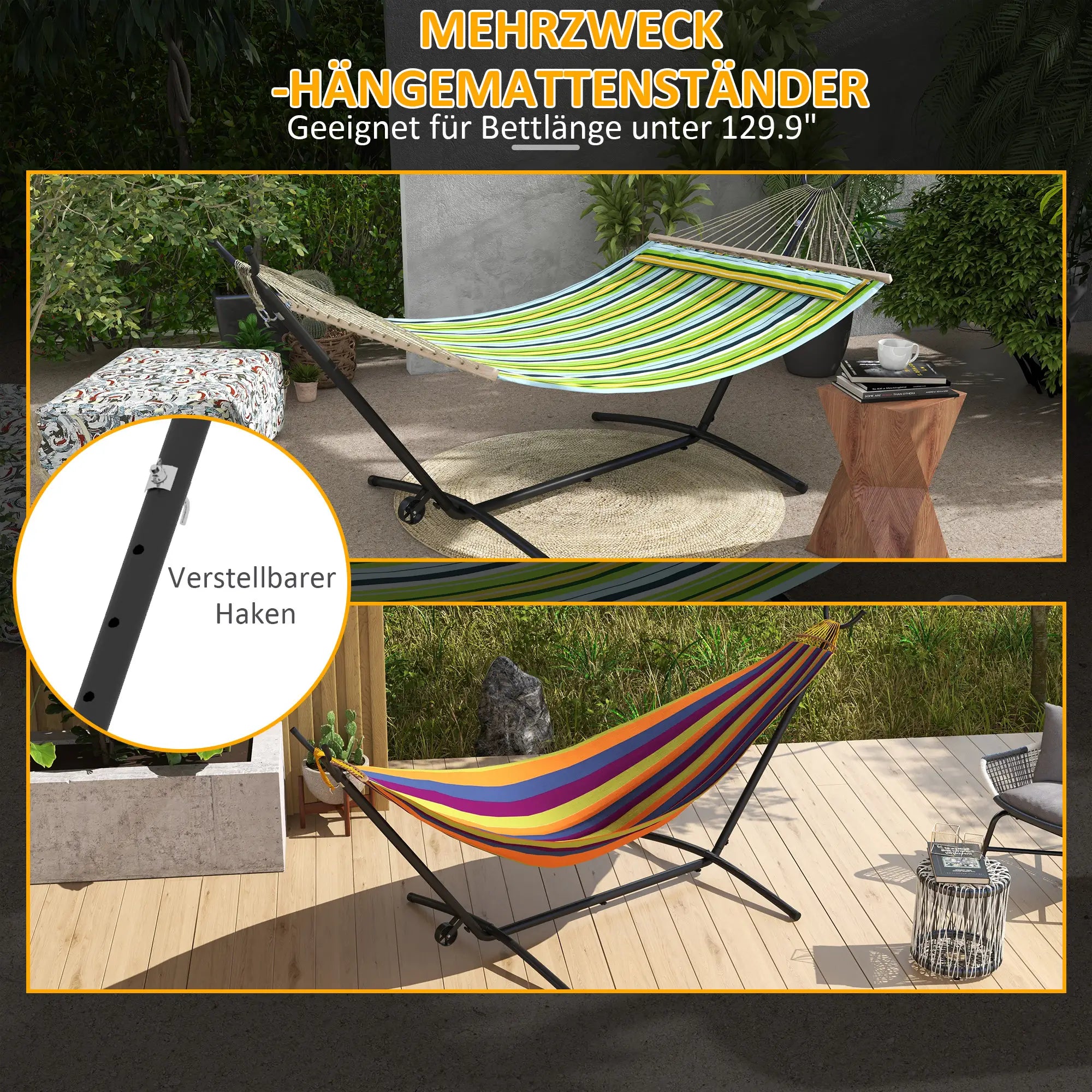 Outsunny Hängemattengestell mit Rollen