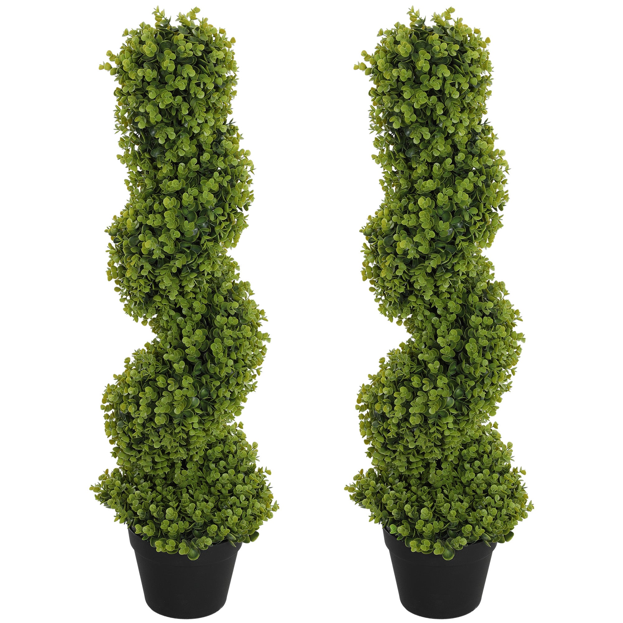 HOMCOM 2er-Set Dekorative Pflanze, Kunstpflanzen in Töpfen, Künstliche Pflanzen für Zuhause, Indoor, Outdoor, 90 cm, Grün