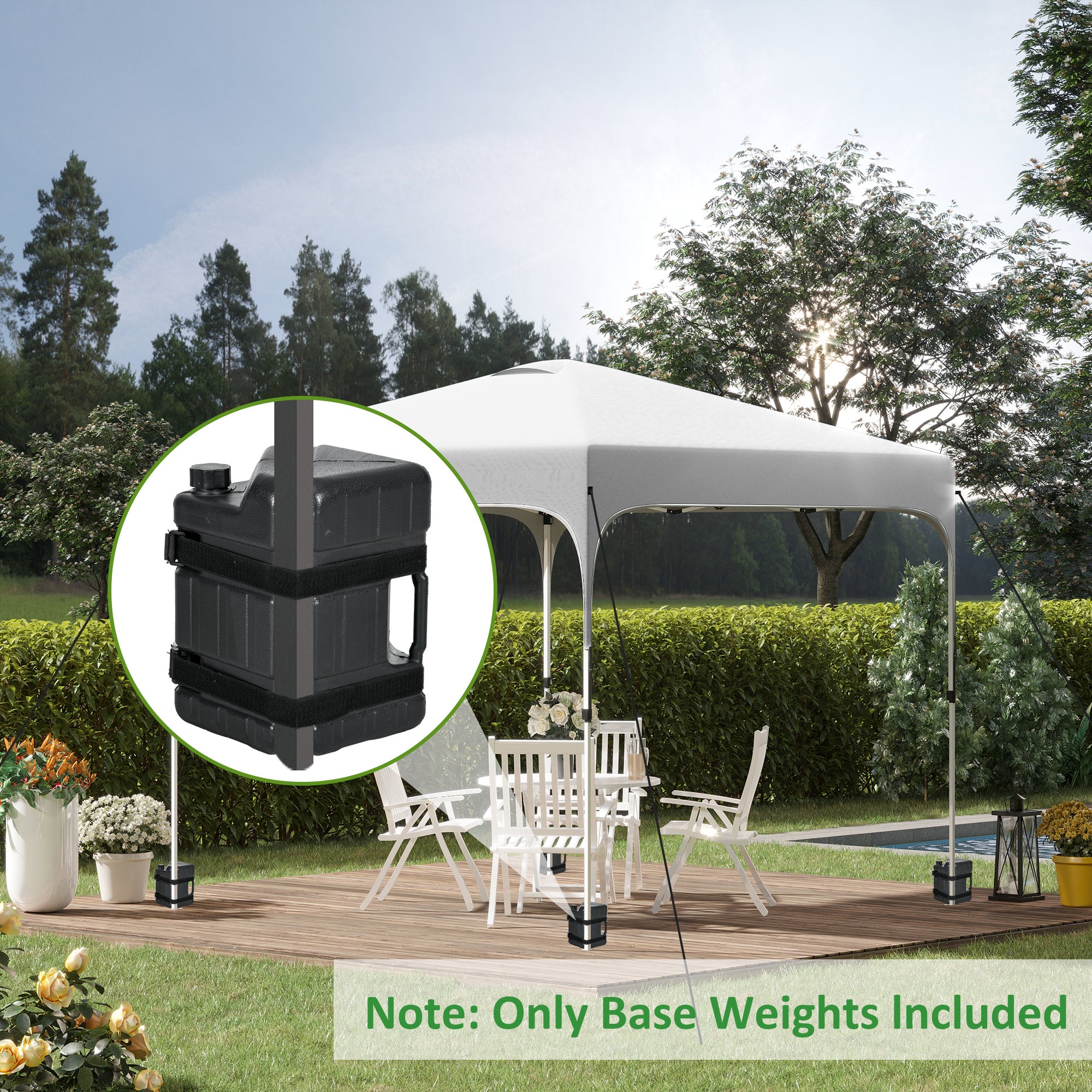 Outsunny Pavillongewichte 4er-Set HDPE Schwarz