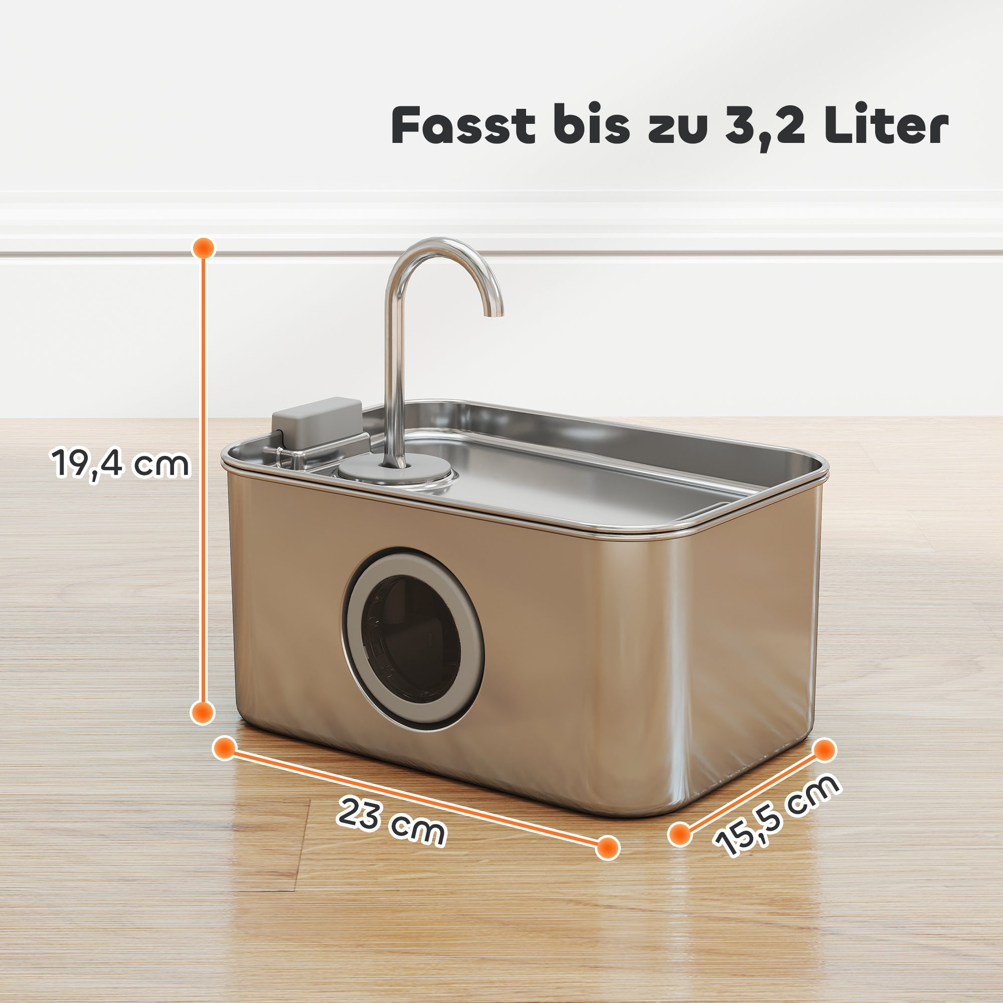 PawHut Katzenbrunnen 3,2L Trinkbrunnen für Katzen mit leiser Pumpe Aktivkohlefilter