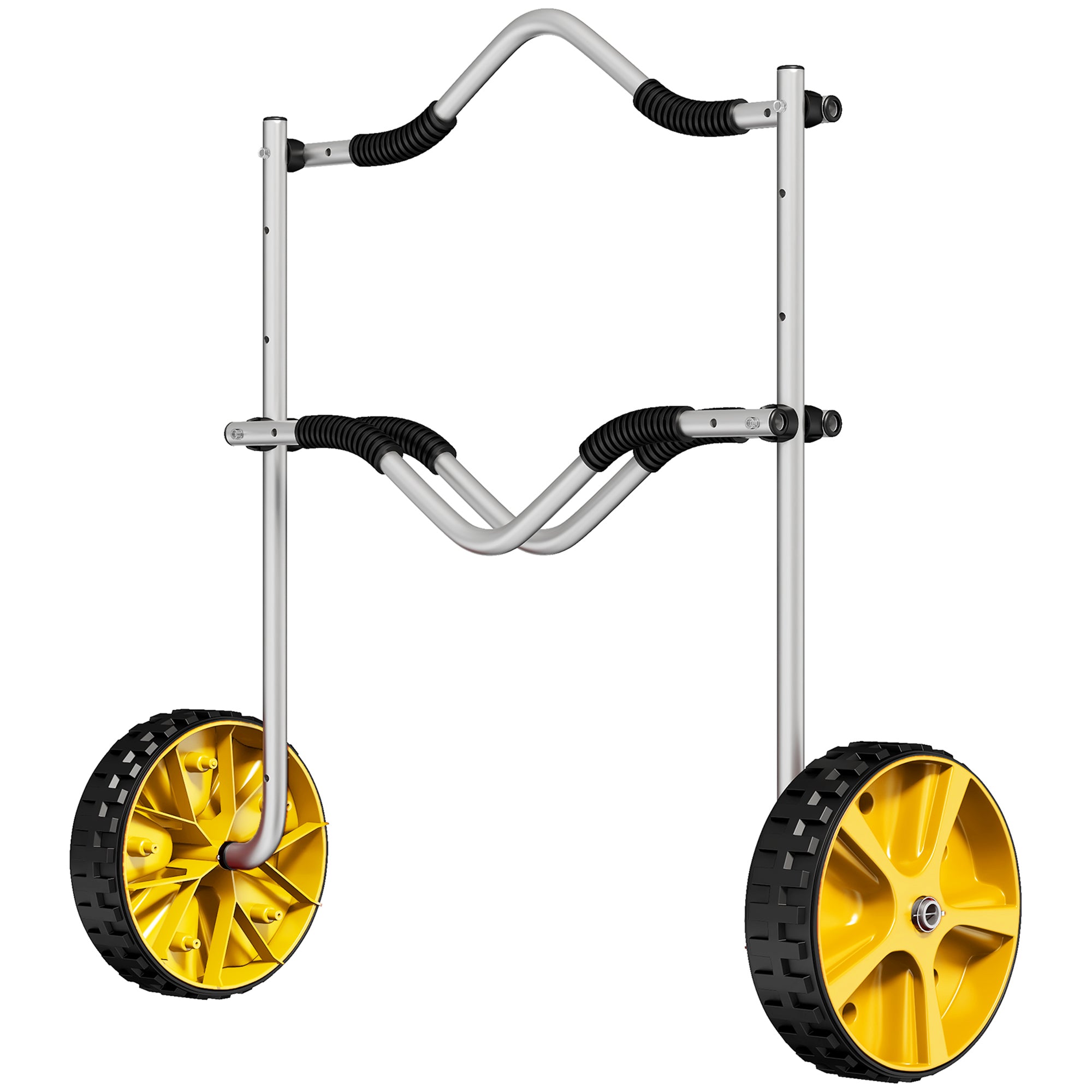 SPORTNOW Kajakwagen, Aluminium Transportkarre, 82x25,4x77,5 cm, Silber Gelb