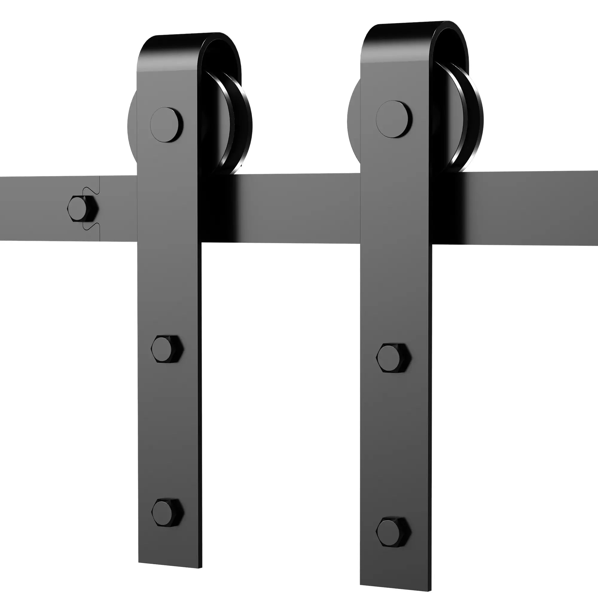 HOMCOM Schiebetüren-Beschlagsatz,  paltzsparend, leise, universell einsetzbar, 200 cm x 40 cm x 0,6 cm, Schwarz