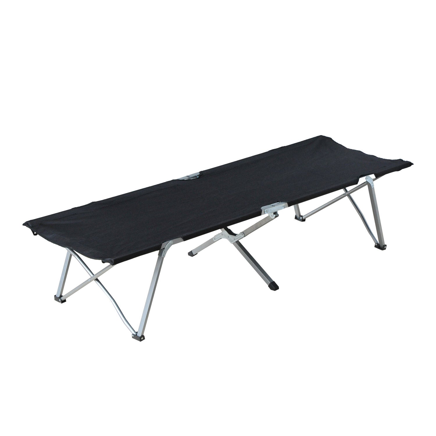 Outsunny Campingbett Feldbett Klappbett Liege inkl. Tasche 193x64x40cm (Schwarz)