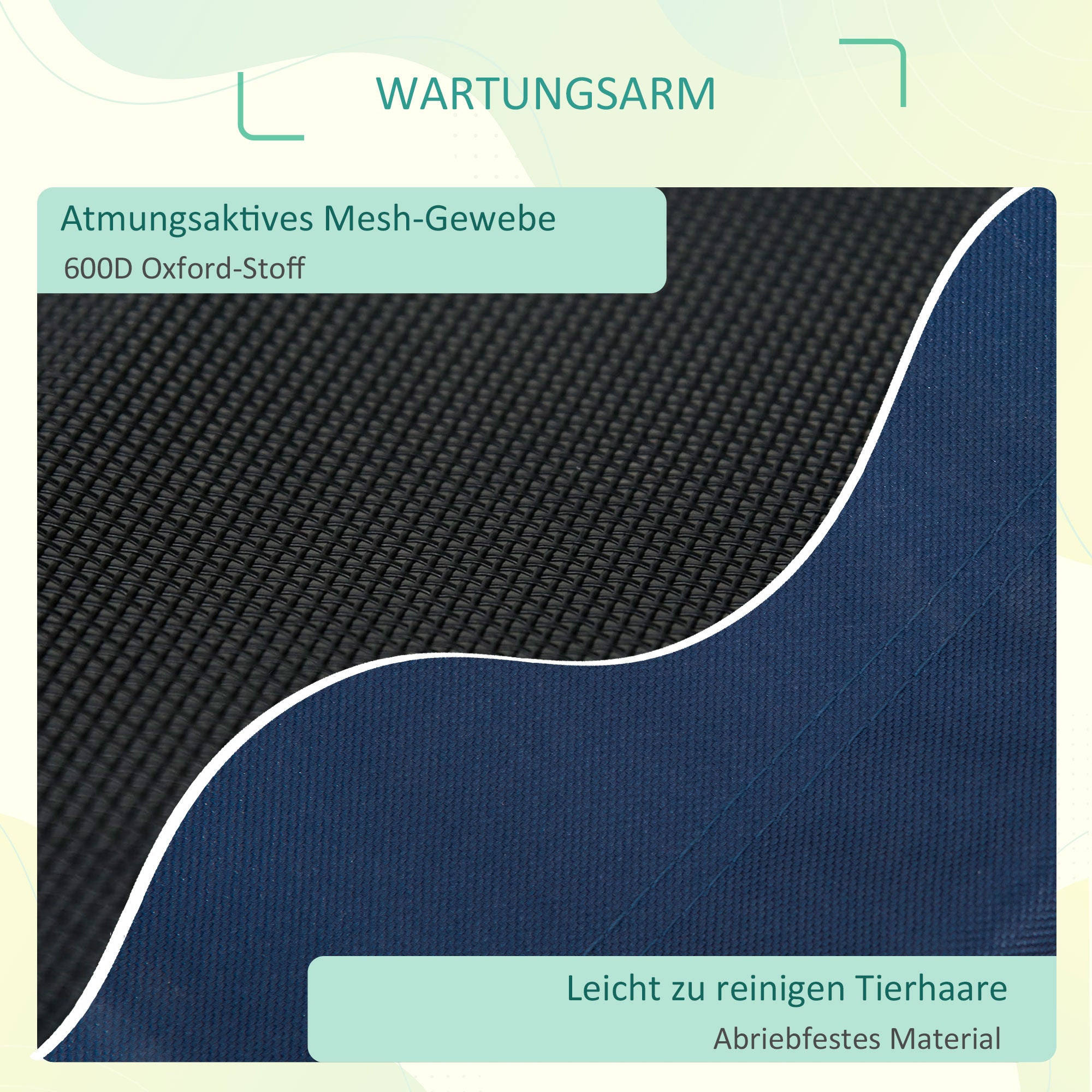 PawHut Hundebett Hundeliege Outdoor Katzenbett Haustierbett Schlafplatz Stahl 600D Oxford-Gewebe Blau 76 x 61 x 18 cm