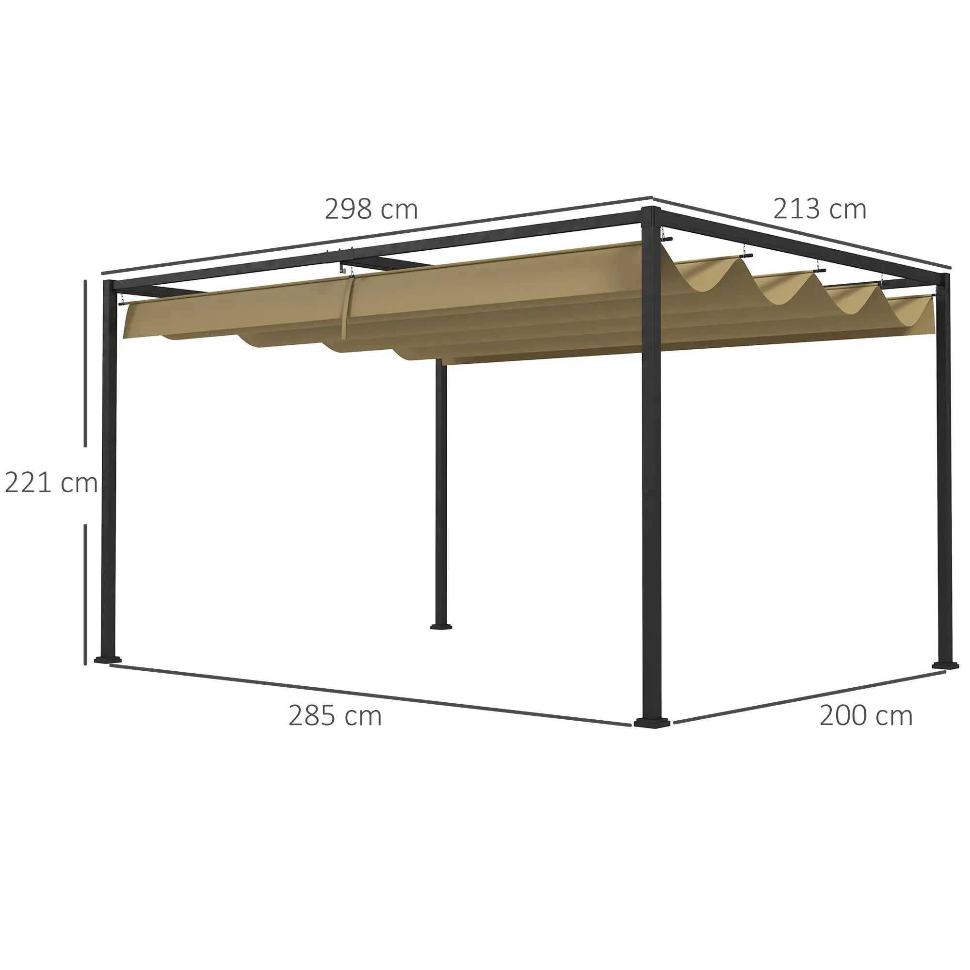 Outsunny Pergola Gartenpavillon mit Schiebedach UV-beständig