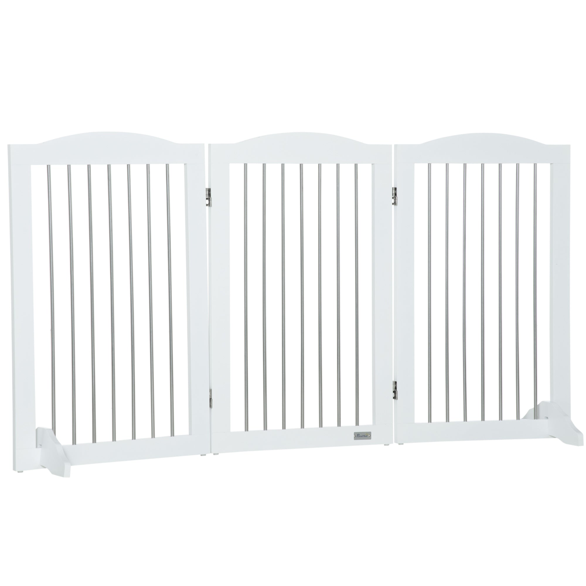 PawHut Hunde-Absperrgitter, klappbar, anpassbare Form, für Hunde bis 20 kg, 154 x 80 x 30 cm, Weiß