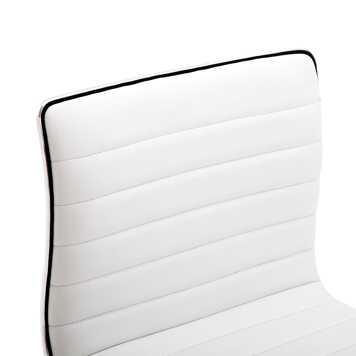 HOMCOM Friseurstuhl, Salonstuhl mit Rückenlehne, Höhenverstellbar, Stahl PU, Weiß, 48 x 52 x 78-90 cm
