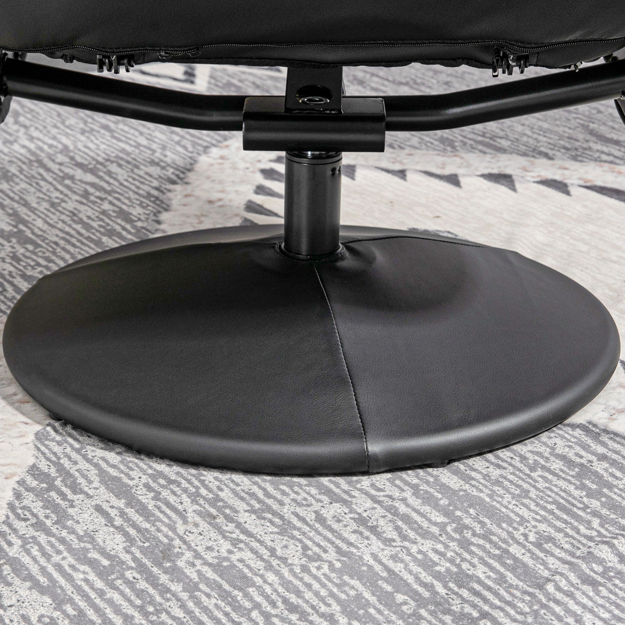 HOMCOM 2-teiliges Sessel-Set Sessel mit Fußhocker Relaxsessel mit Fußhocker, höhenverstellbar, neigbare Rückenlehne, Schwarz