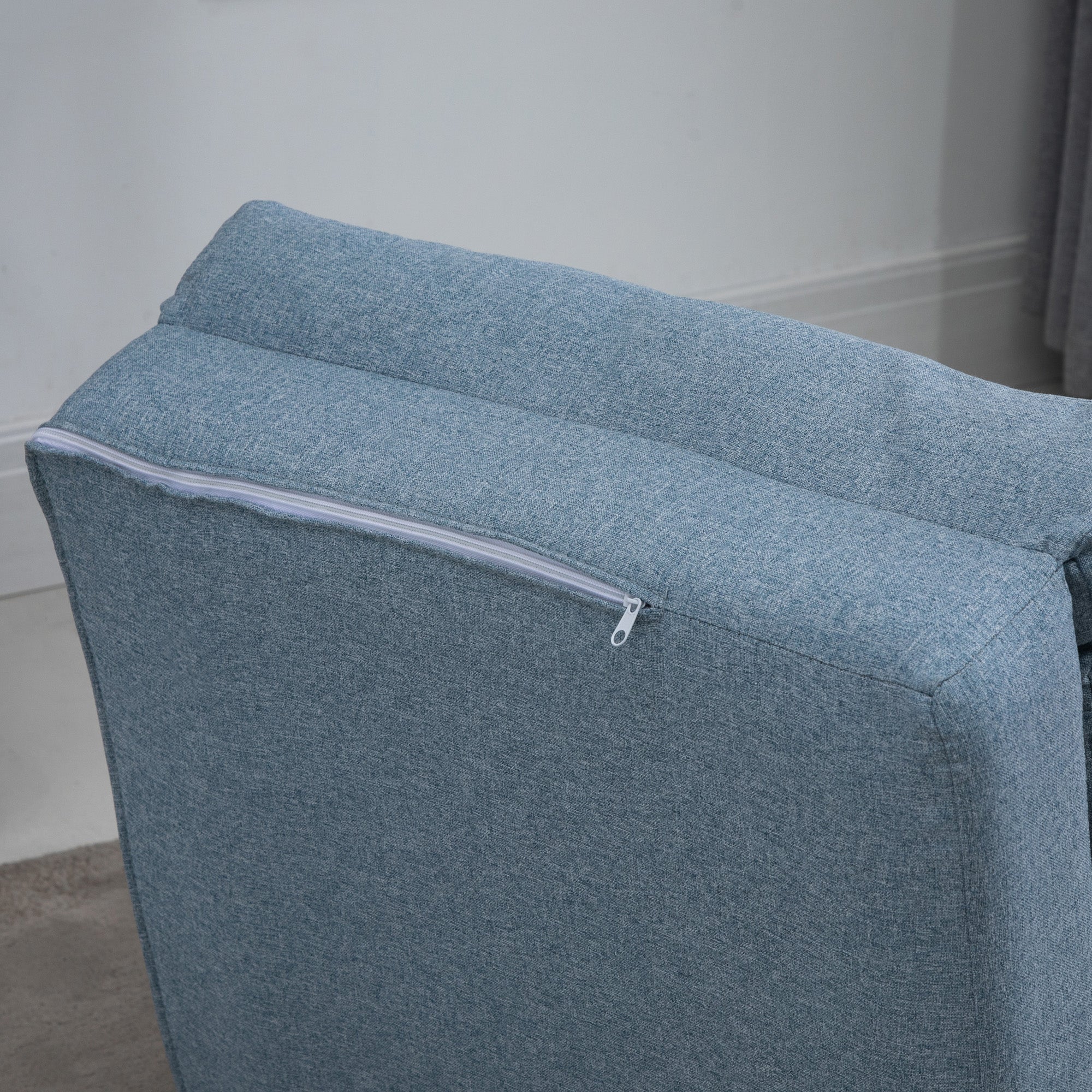 HOMCOM Bodensessel Klappmatratze Schlafmatte, 2-in-1-Design, abnehmbares Kissen, 60 x 80 x 56 cm, Himmelblau