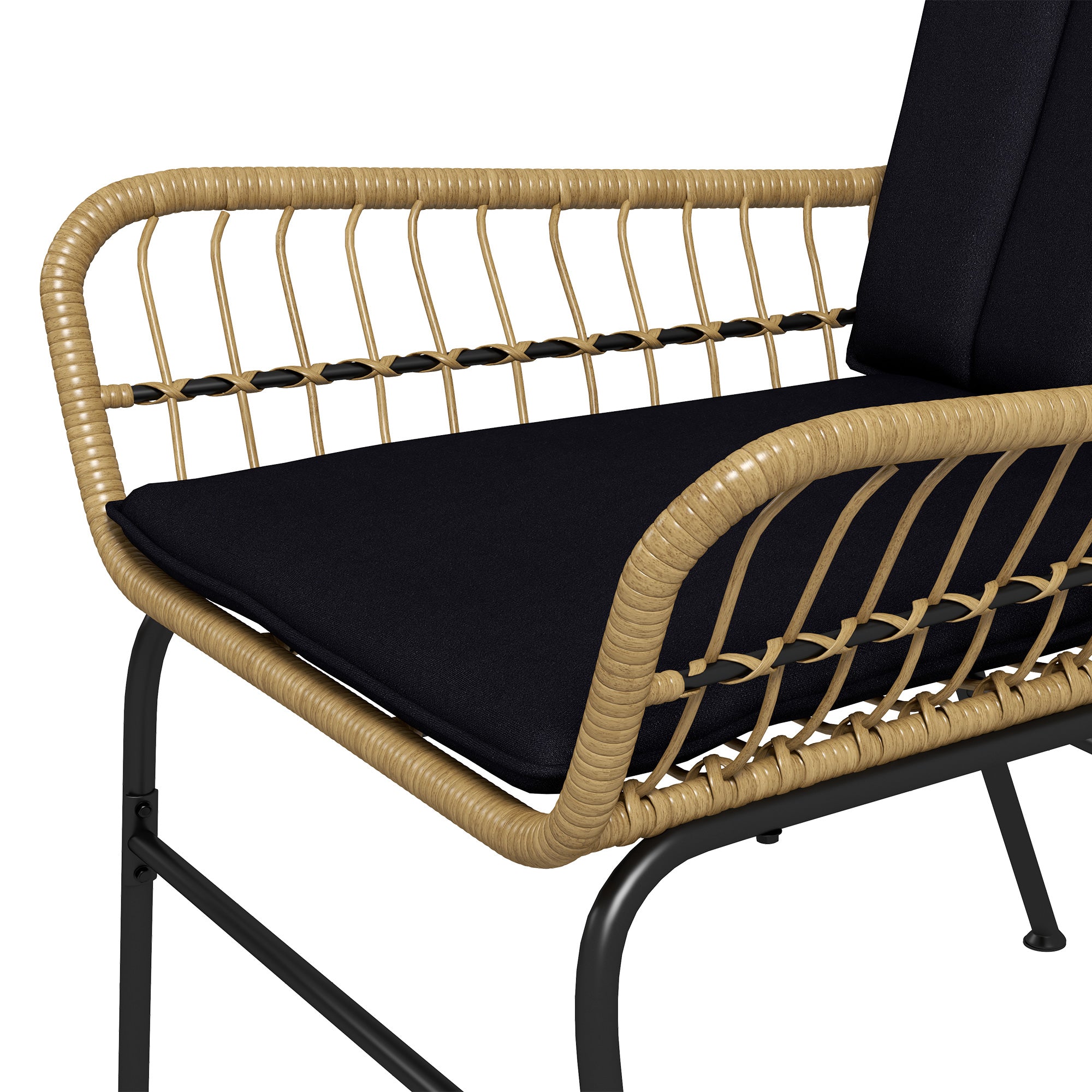 Outsunny Bistro-Set Balkonmöbel-Set Balkonmöbel, Boho-Stil, wetterbeständig, 76 x 66 x 96 cm, Schwarz
