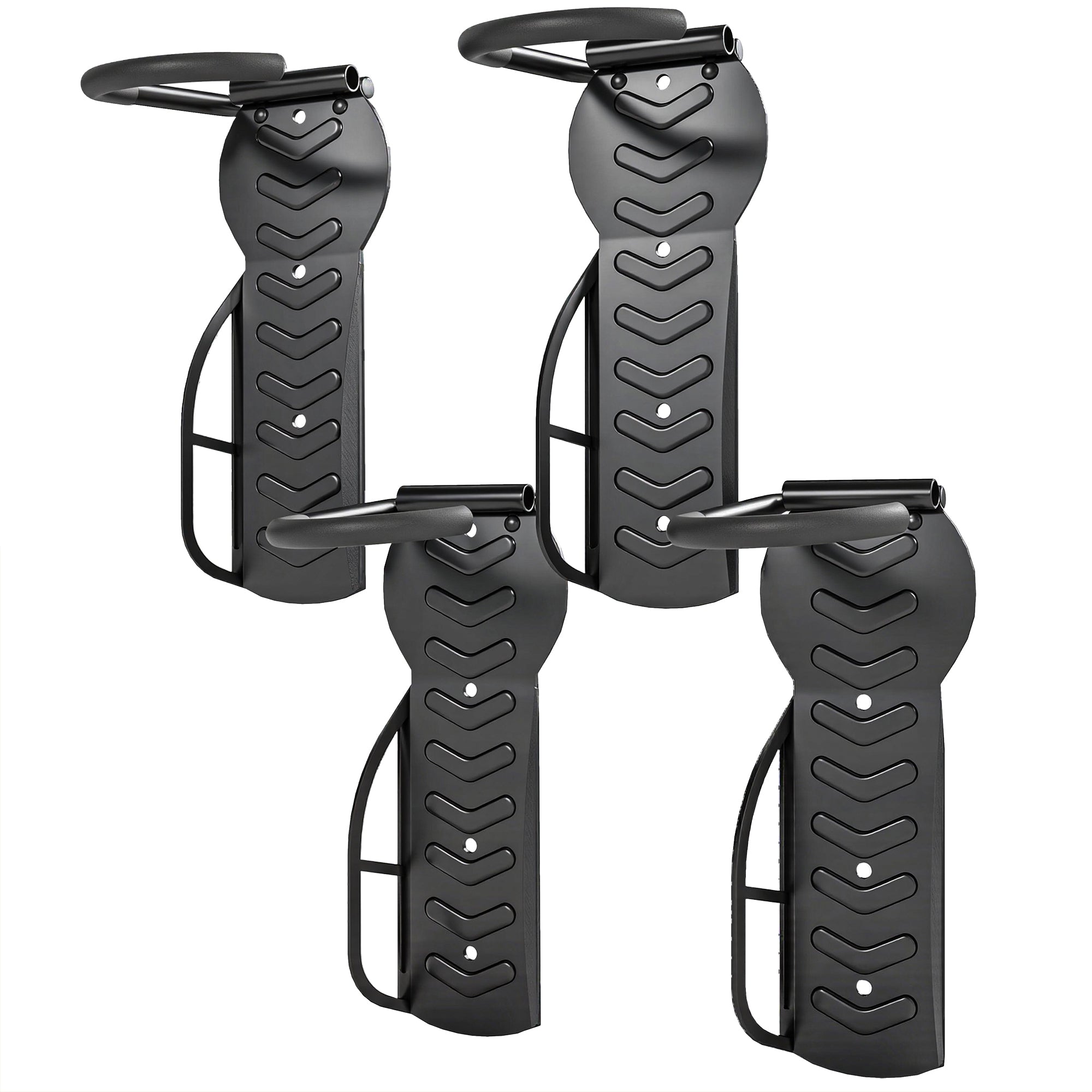 SPORTNOW 4er Set Fahrrad Wandhalterung Vertikal mit 30 kg Tragkraft klappbar für 4 Fahrräder Schwarz