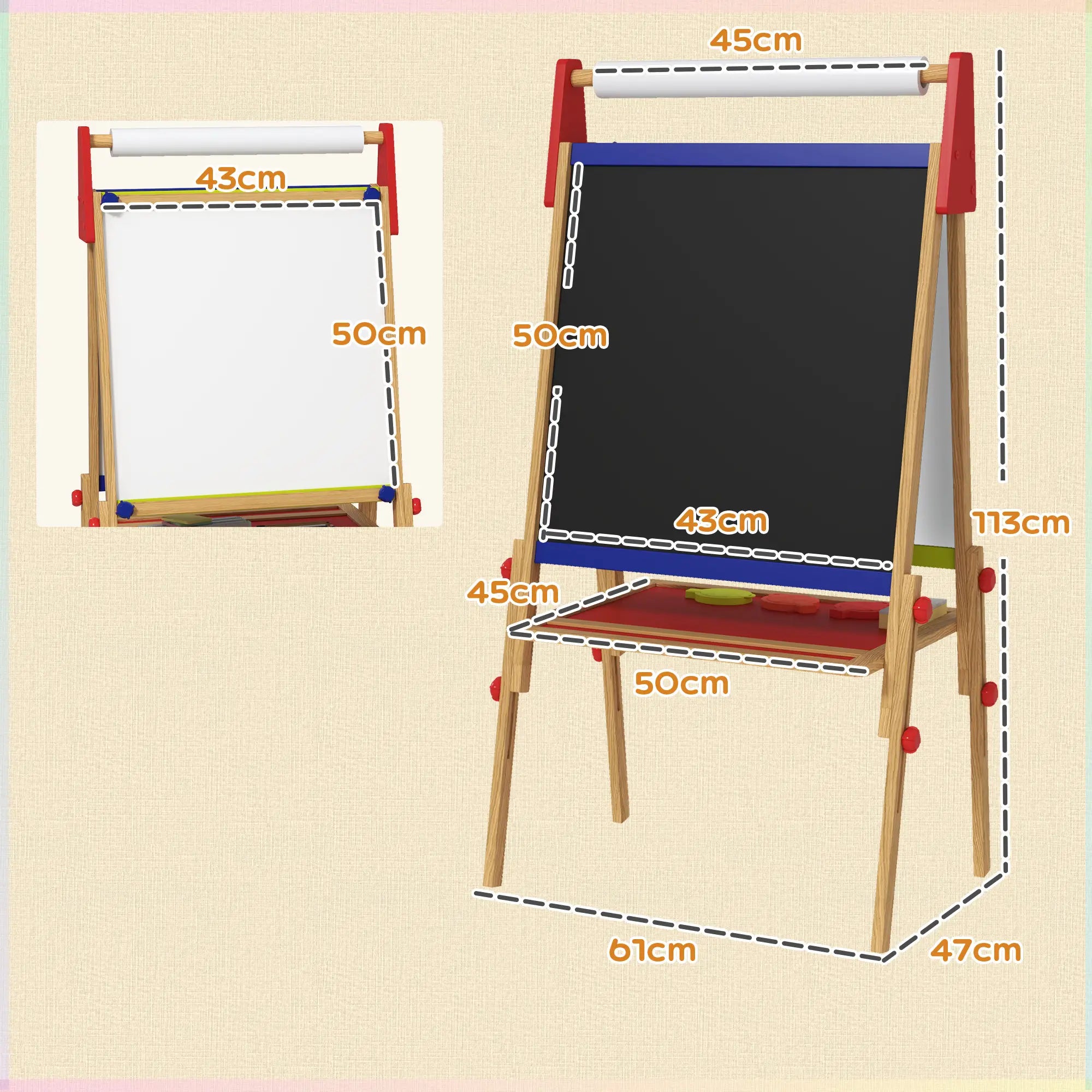 AIYAPLAY 3-in-1 Kindertafel höhenverstellbar – Naturholz