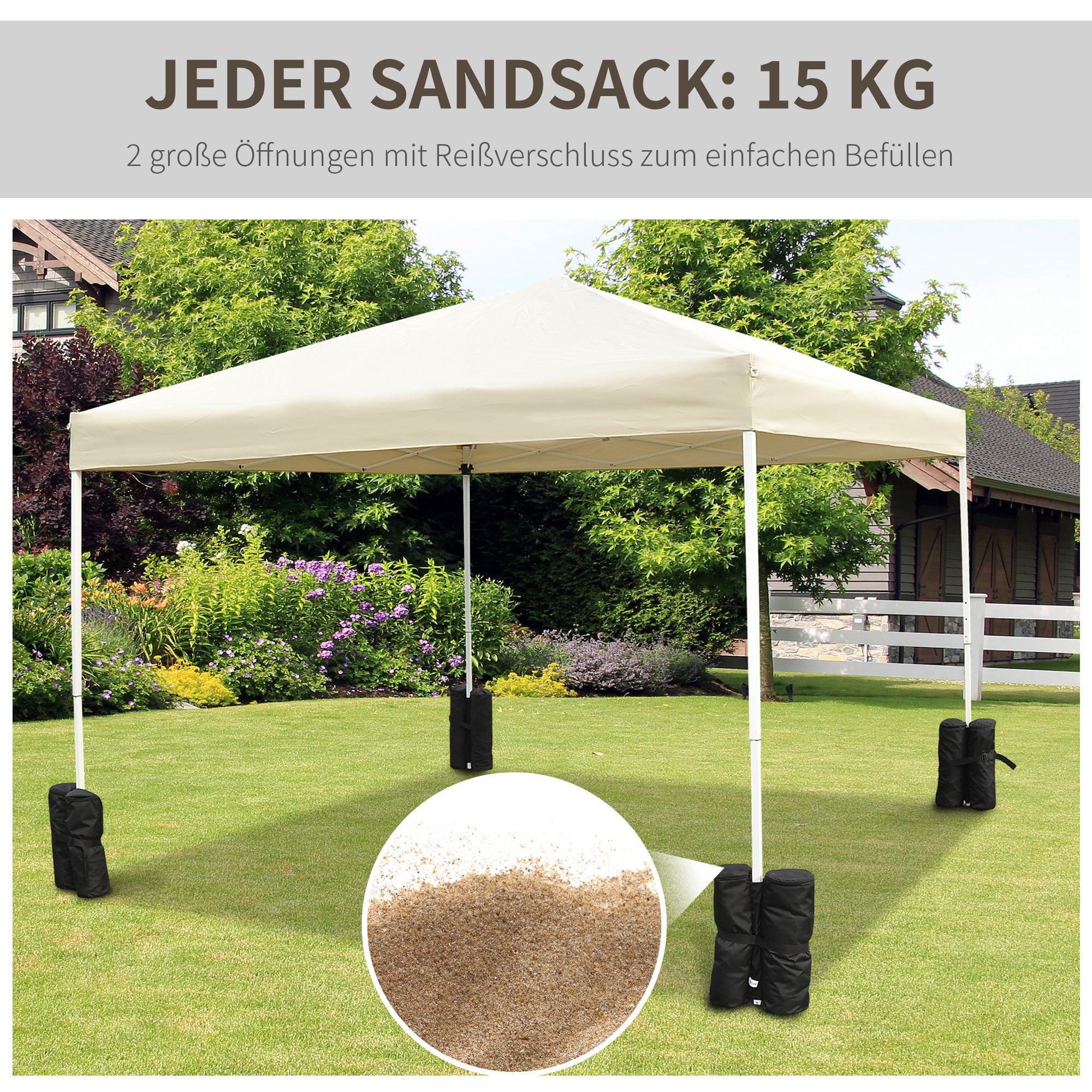 Outsunny Pavillon Standfuß für Faltpavillon Partyzelt Festzelt 4 Stück 4er-Set schwarz NEU