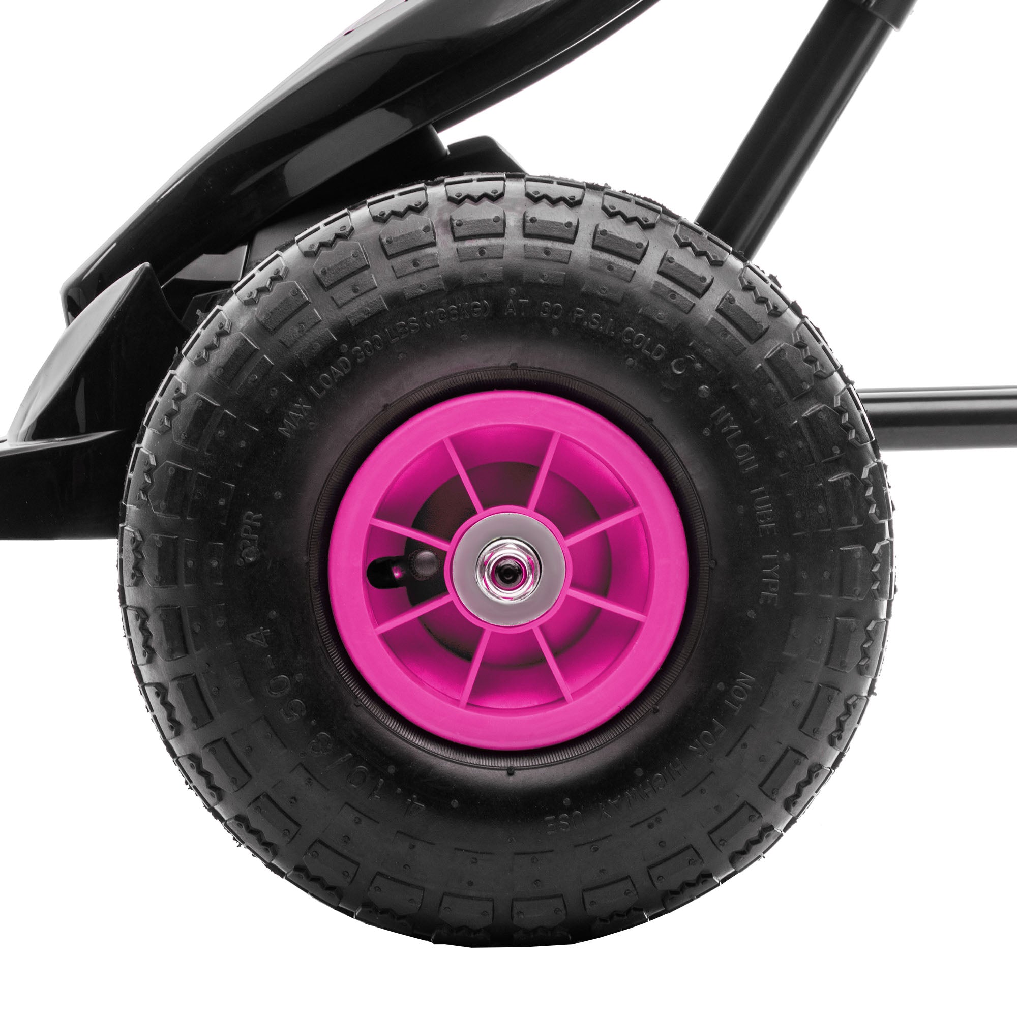 HOMCOM Kinder-Gokart, mit Pedalen, verstellbarem Sitz, In- und Outdoor, ab 5 Jahren, Rosa+Schwarz, 121 x 58 x 61 cm