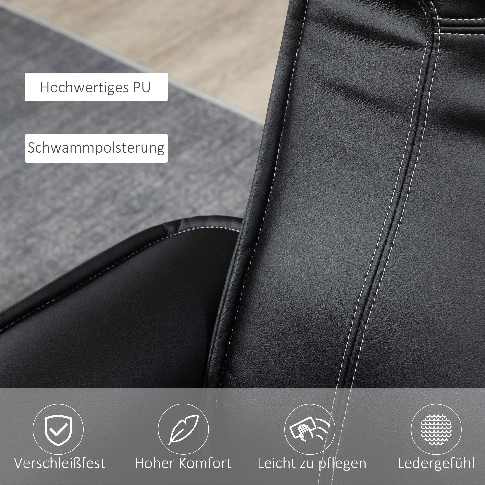 HOMCOM Relaxsessel mit Fußhocker, TV-Sessel, Liegesessel, verstellbare Rückenlehne, 360° drehbar, Schwarz + Braun