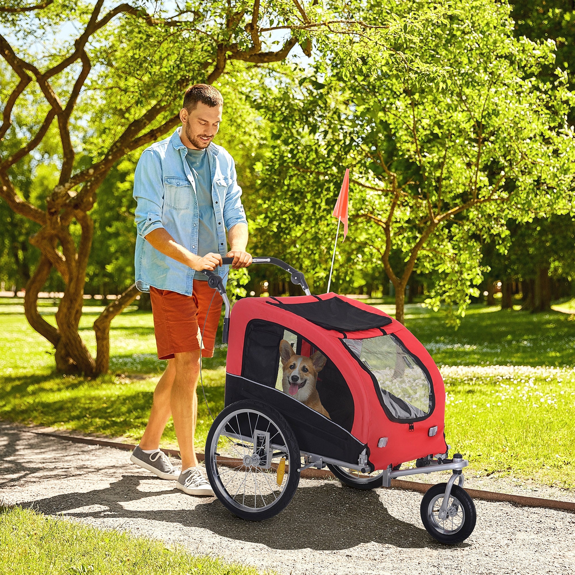 Remorque pour chien et vélo de jogging PawHut 2 en 1