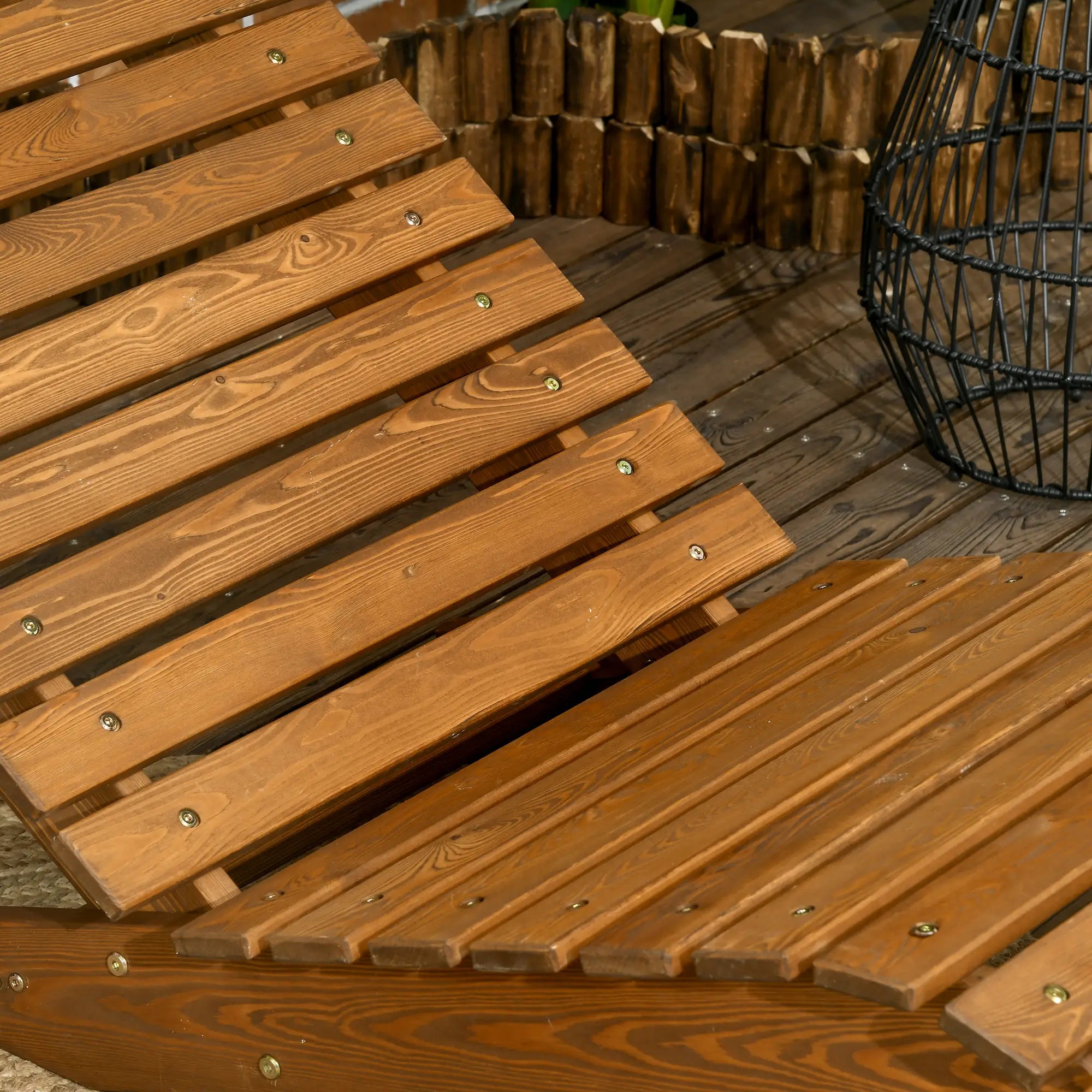 Outsunny Sonnenliege Gartenliege ergonomisch wetterfest Lärchenholz