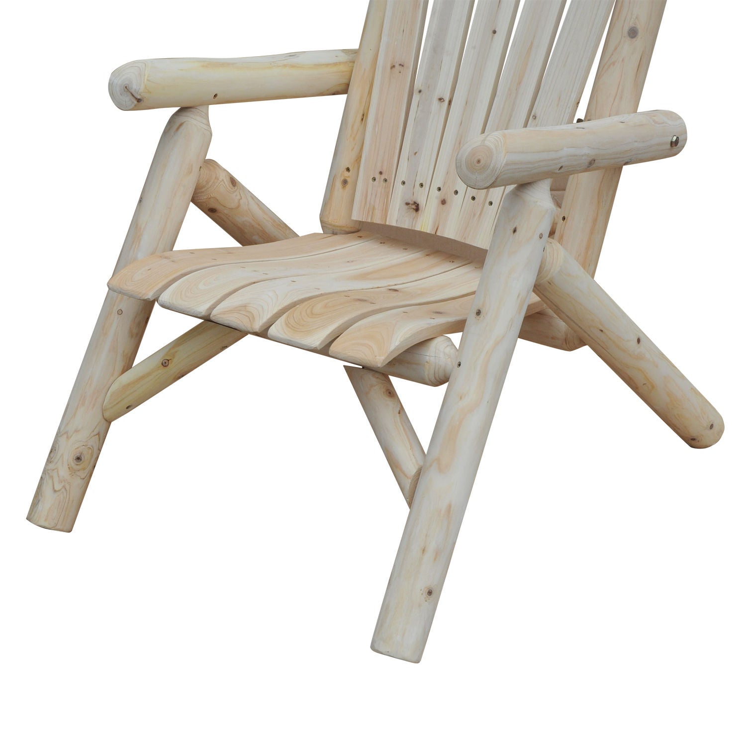 Outsunny Adirondack Gartenstuhl Gartensessel Holzstuhl Hochlehner mit Armlehne Tannenholz Natur 83 x 68 x 101 cm