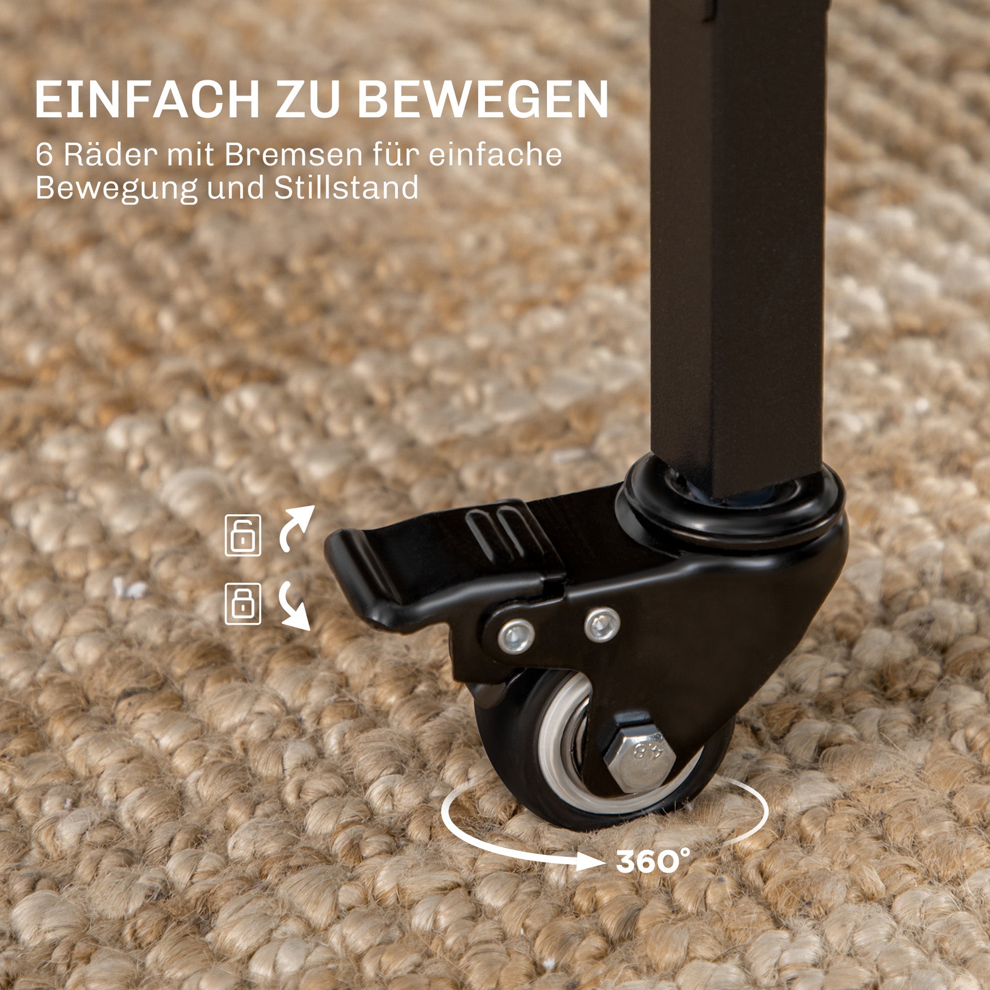 HOMCOM Klappbarer Esstisch, Mobiler Klapptisch für 6 Personen, mit Ablage, bis 50 kg belastbar, 130 x 80 x 74 cm, Rotbraun