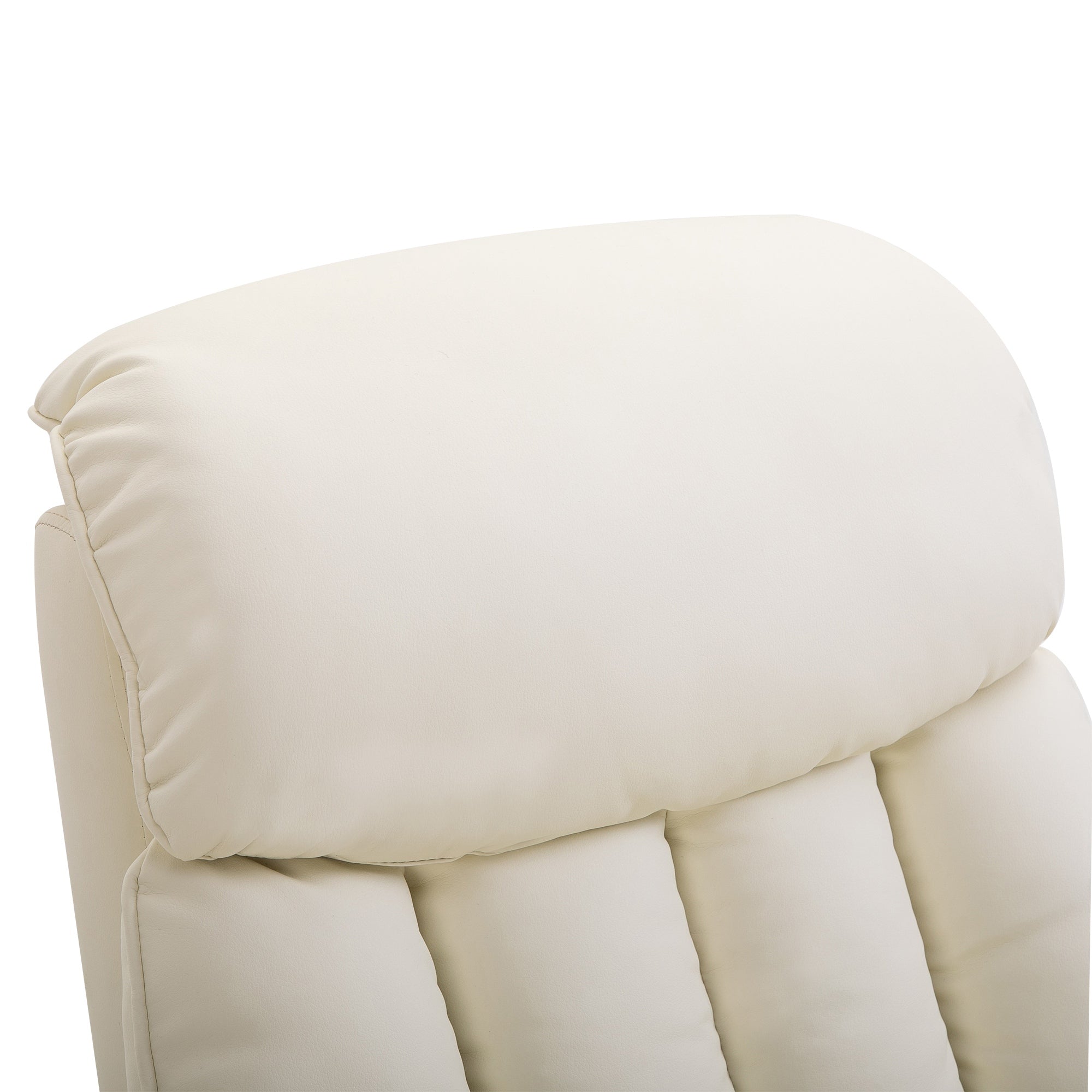 HOMCOM Relaxsessel Elektrisch Fernsehsessel mit Aufstehhilfe, Liegefunktion, TV Sessel mit Fußteil, Seitentasche, Fernbedienung, für Wohnzimmer, bis 150 kg, Kunstleder, Beige